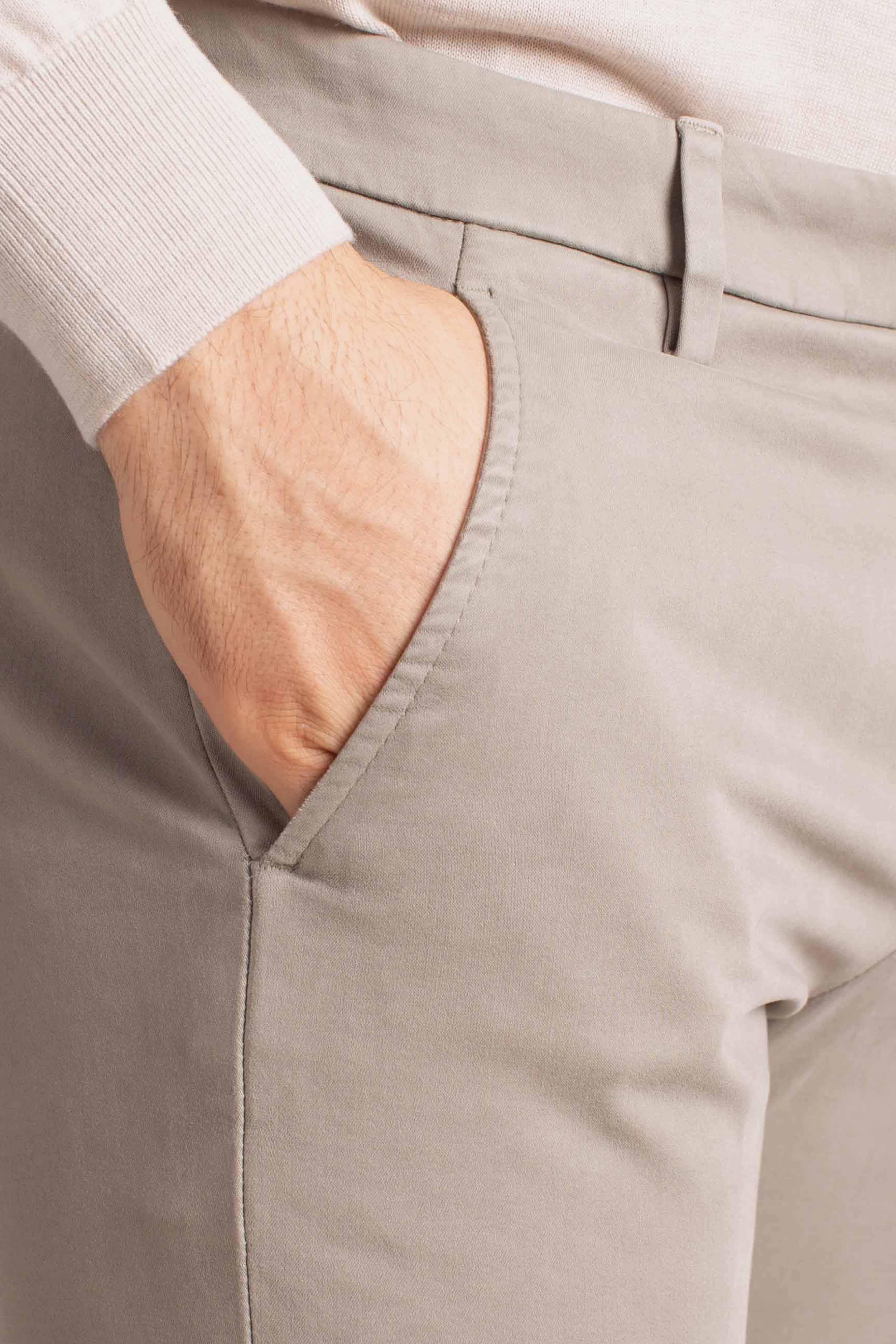 Pantaloni Slim Fit in Cotone Stretch beige UP235RSE032U025 DONDUP