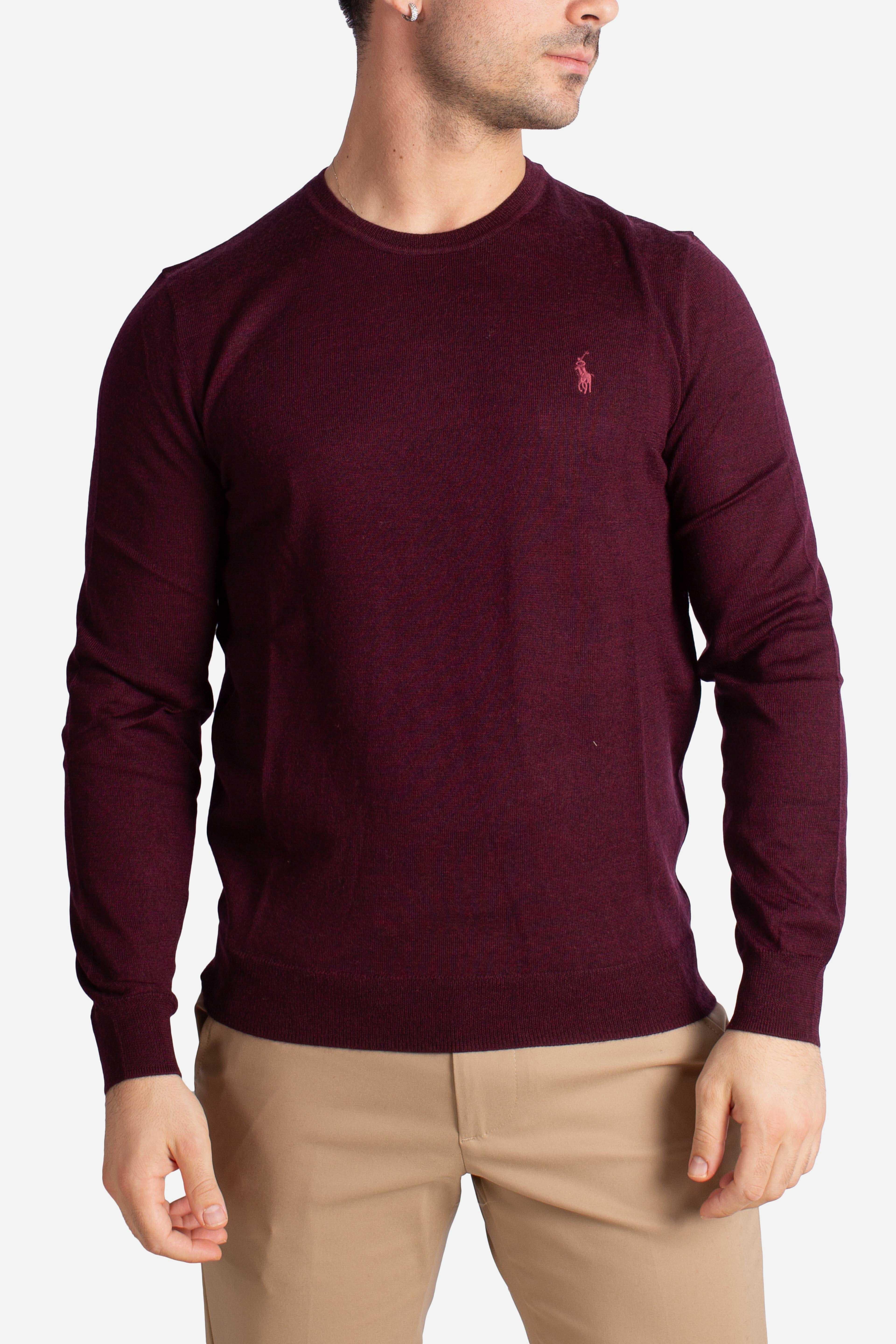 Maglia girocollo lana lavabile Slim-Fit wine 710946143005 POLO RALPH LAUREN
