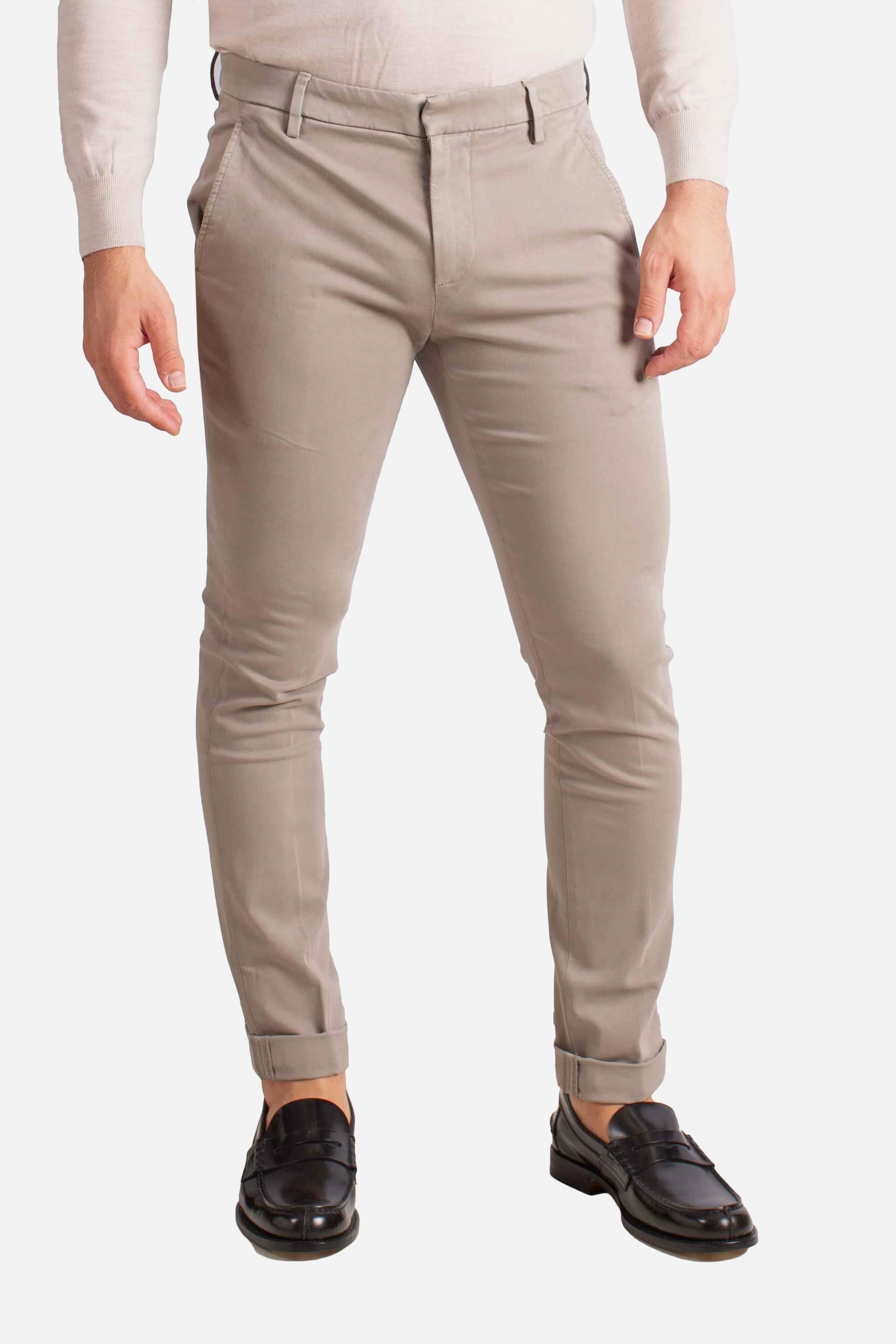 Pantaloni Slim Fit in Cotone Stretch beige UP235RSE032U025 DONDUP