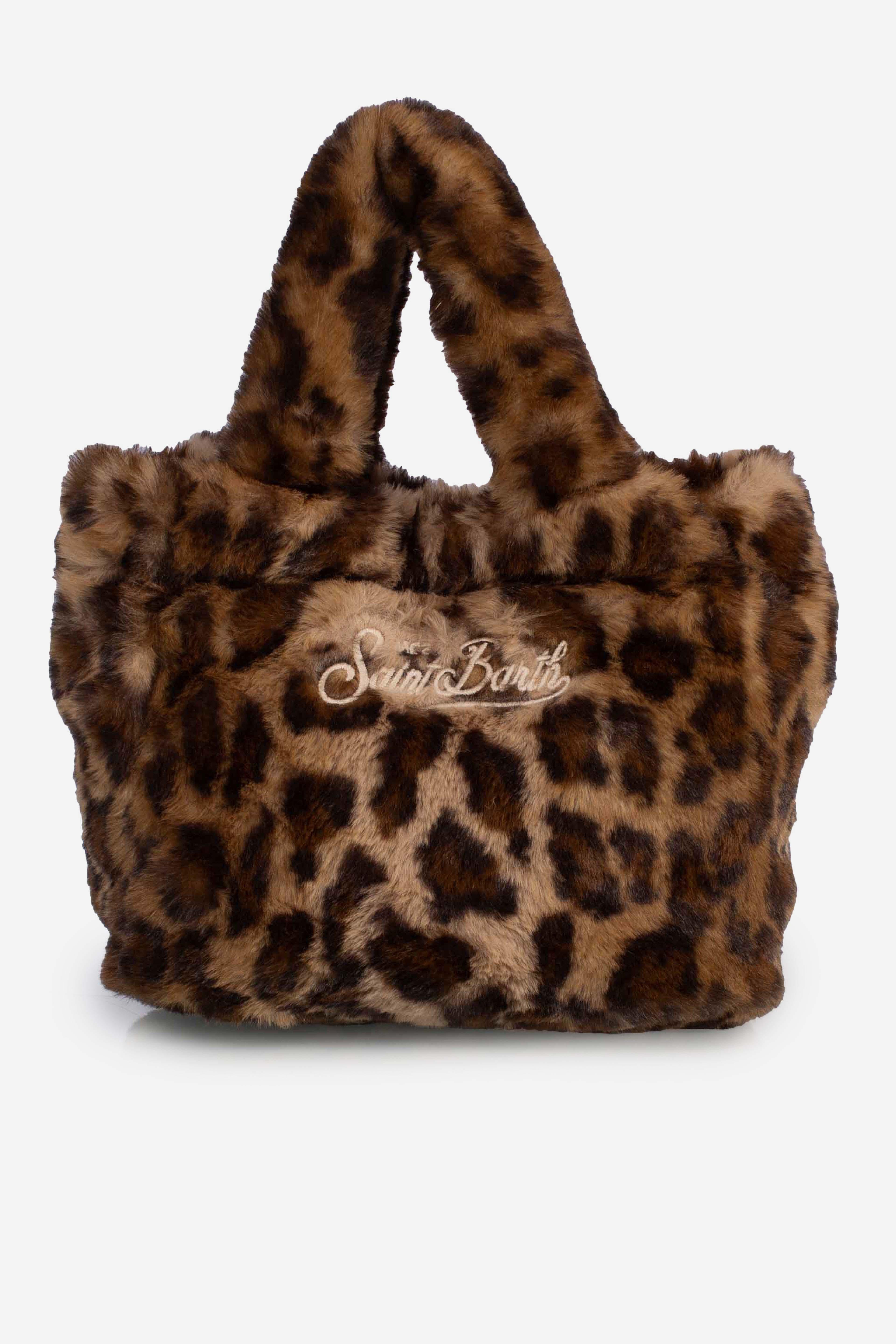 Borsa Pelliccia Leopardata con Logo Ricamato VAMI02100291I MC2 SAINT BARTH
