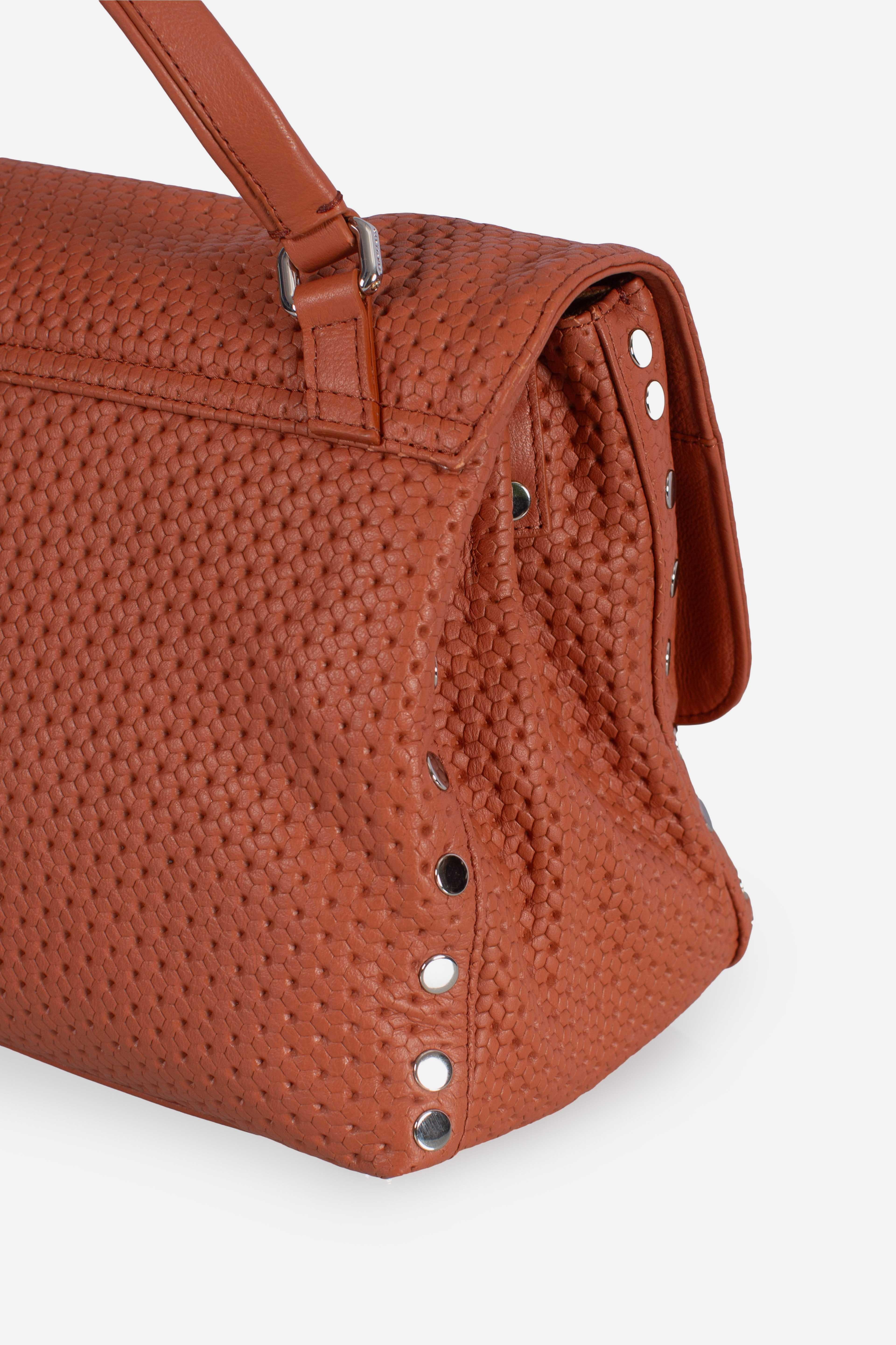 Borsa Postina S effetto intrecciato brown brandy 0680102190000SZ0203 ZANELLATO