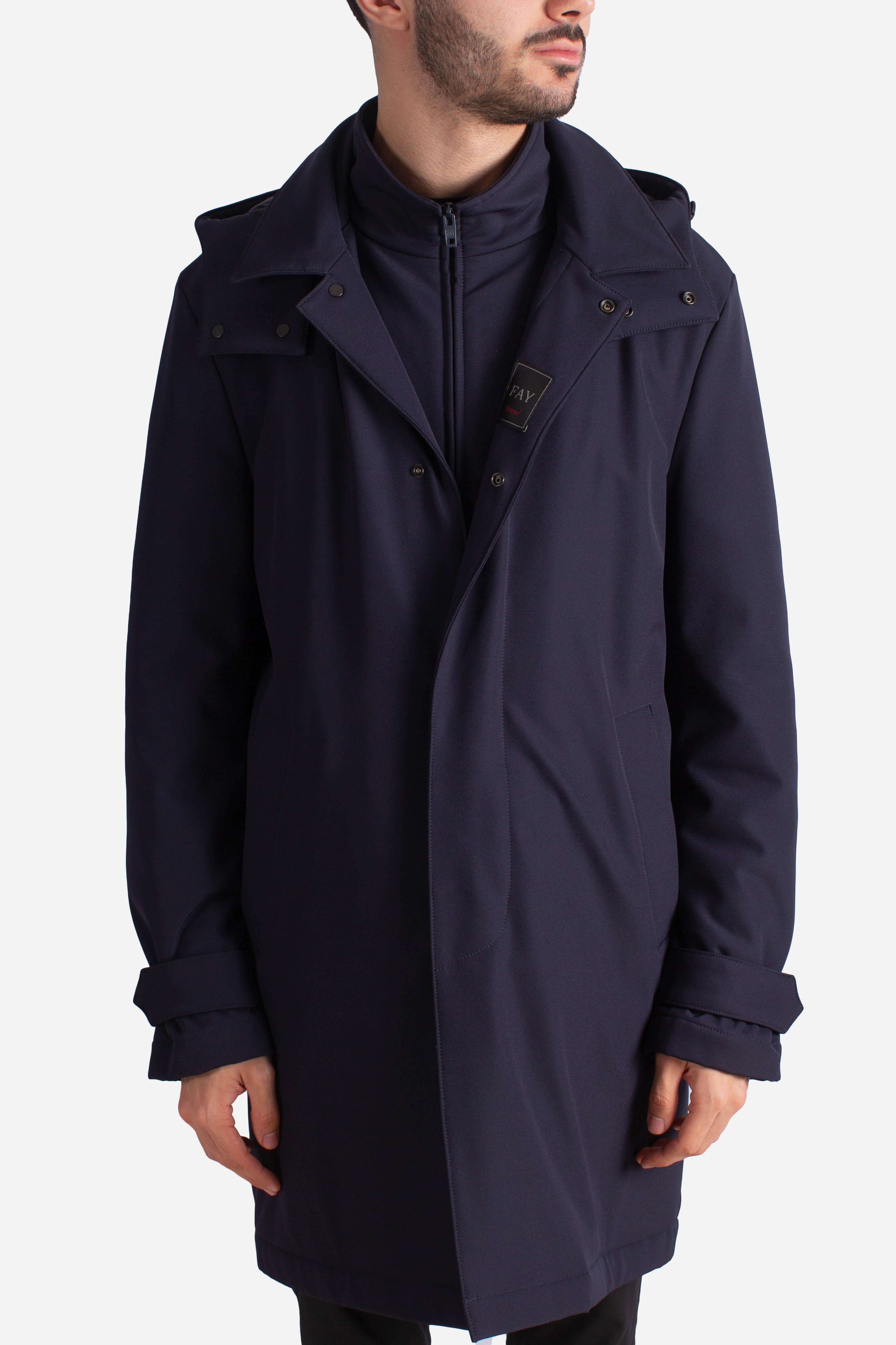 Morning Coat Travel in Jersey Stretch blu NAM6151037JXRFU807 FAY