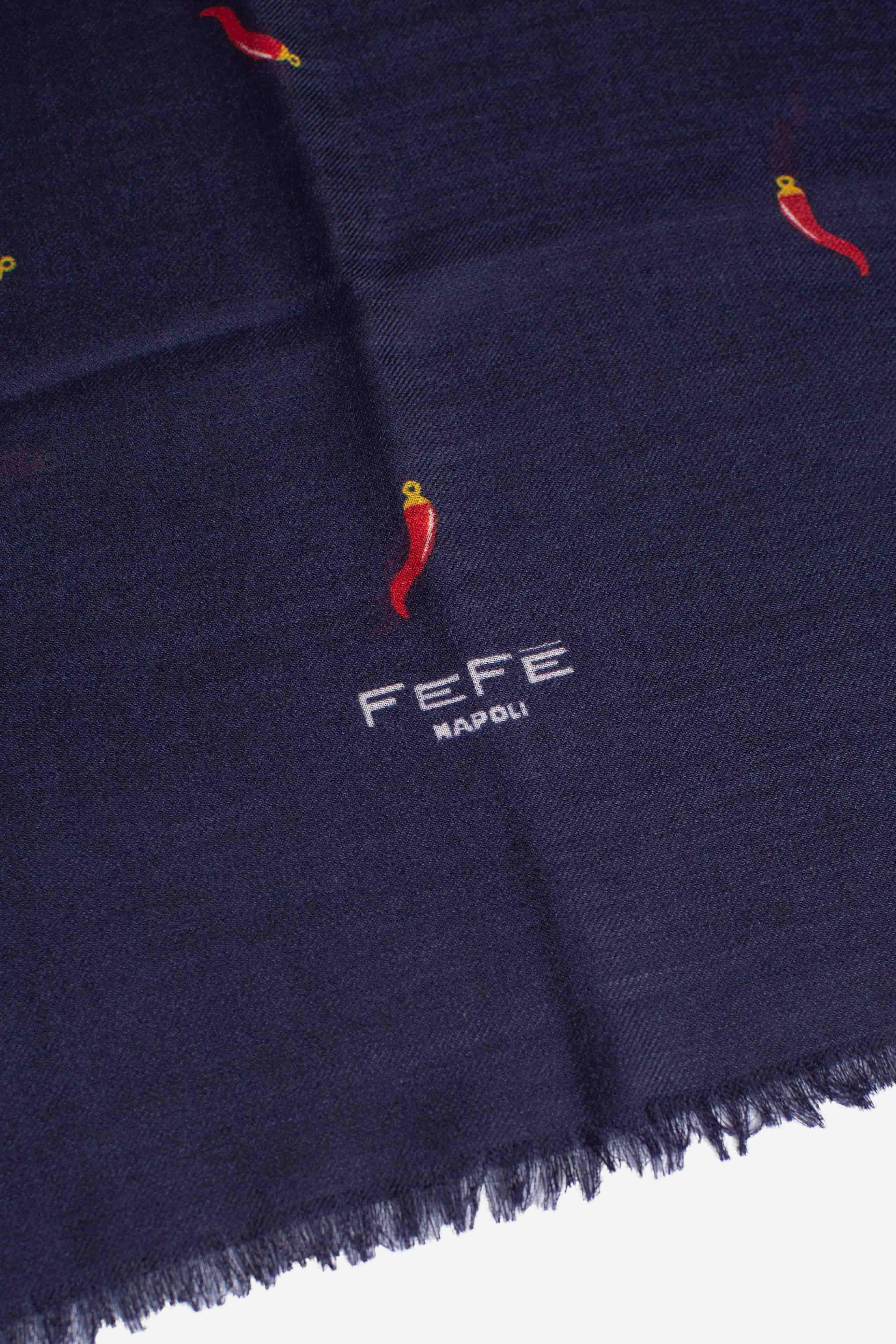 Sciarpa donau Unisex con stampa cornetti blu SCDNCORNETT1 FEFE'