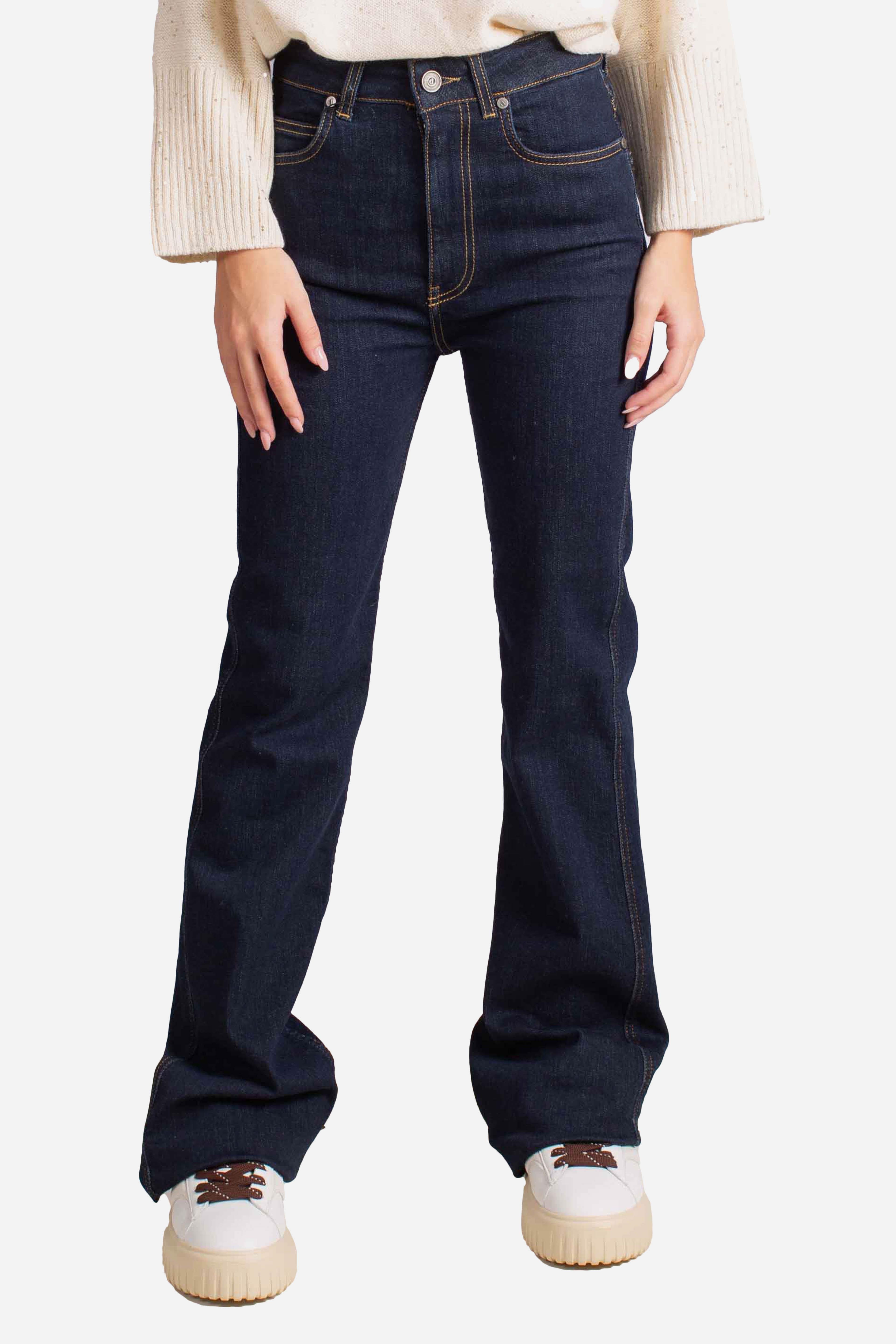 Pantalone flare blu denim P925Y027A1698 DIXIE