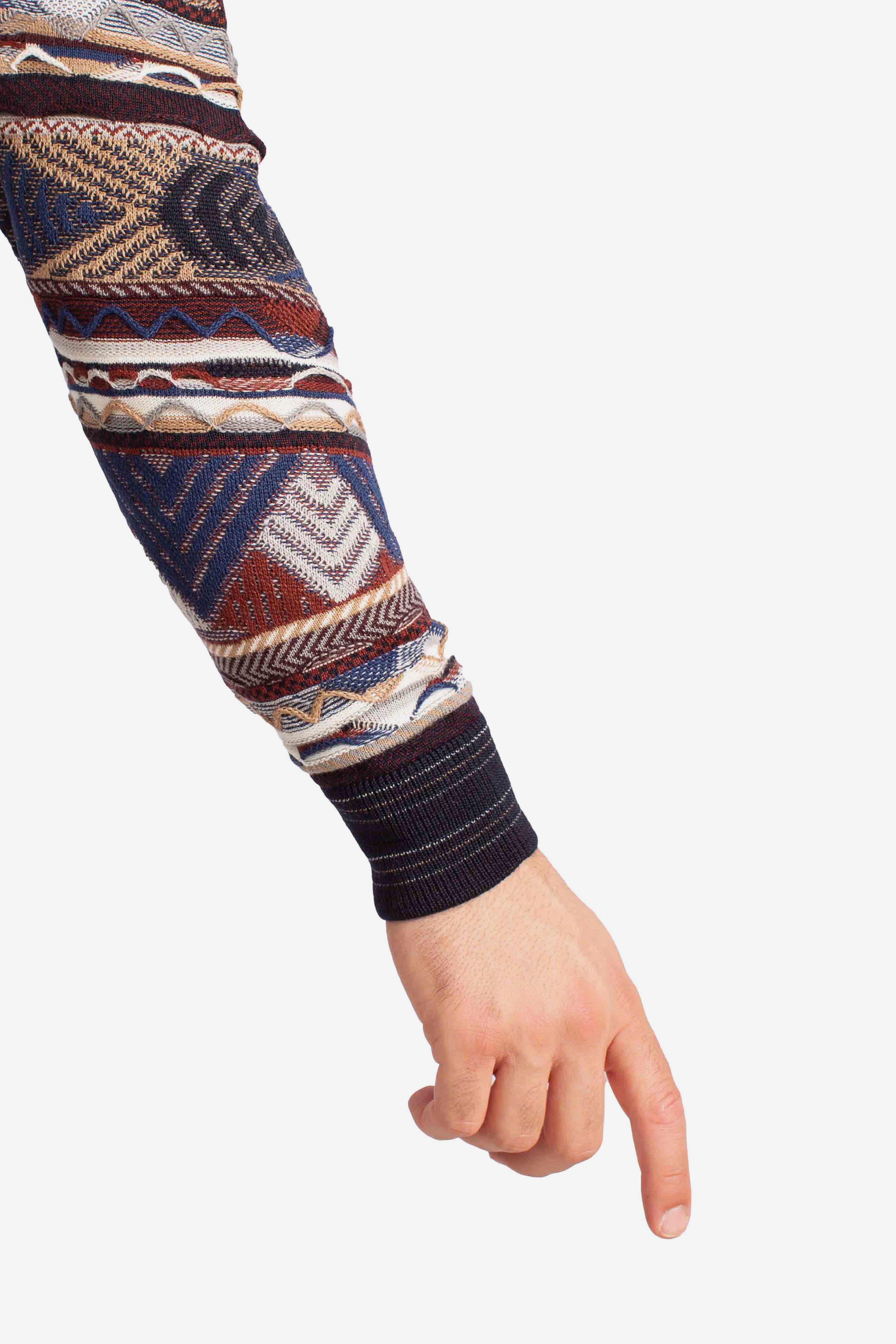 Maglia Uomo Multicolor Geometrica brown 32091710G0731 LORENZONI