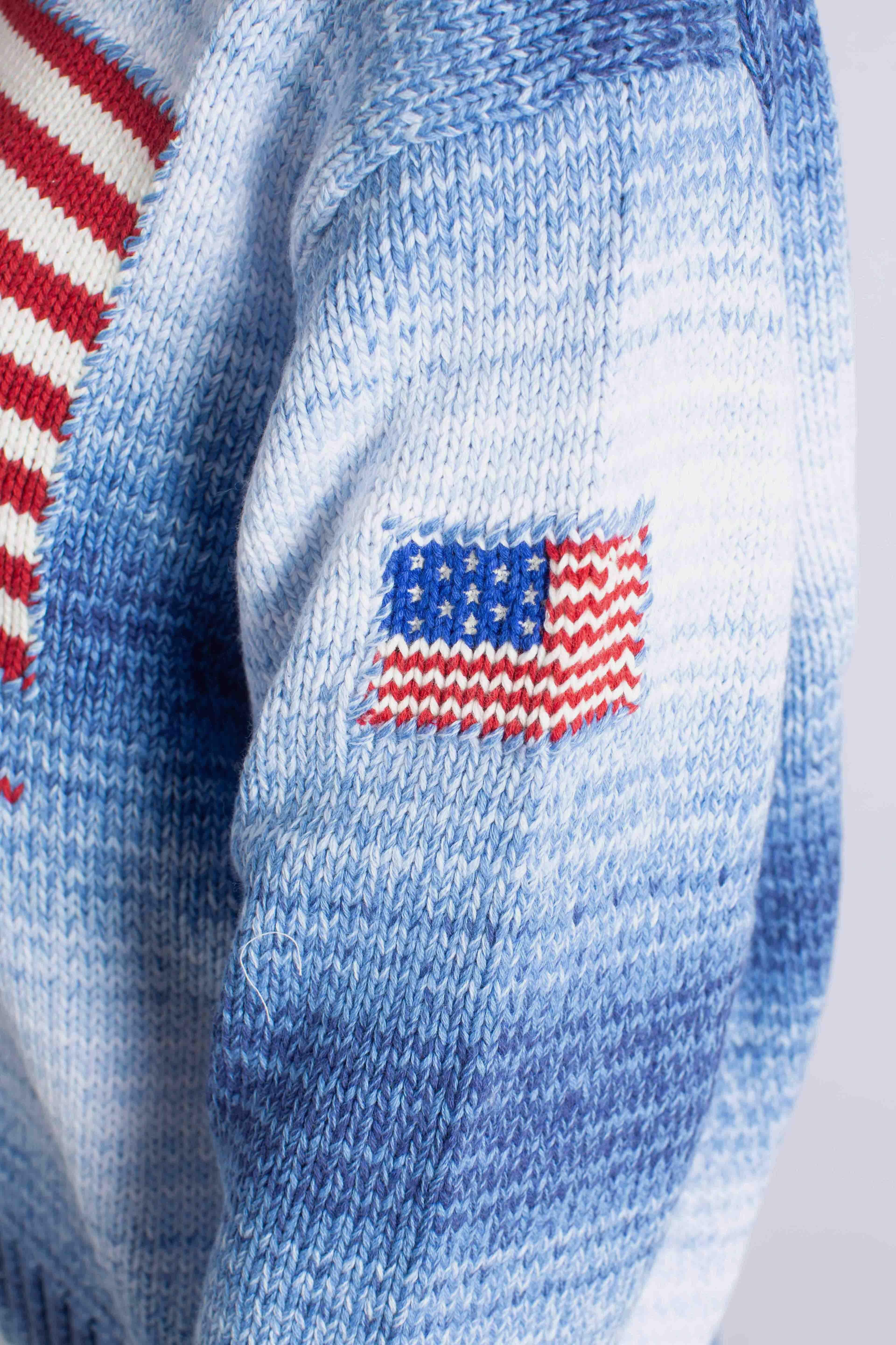 Maglia in cotone ombré con bandiera 211972146001 POLO RALPH LAUREN