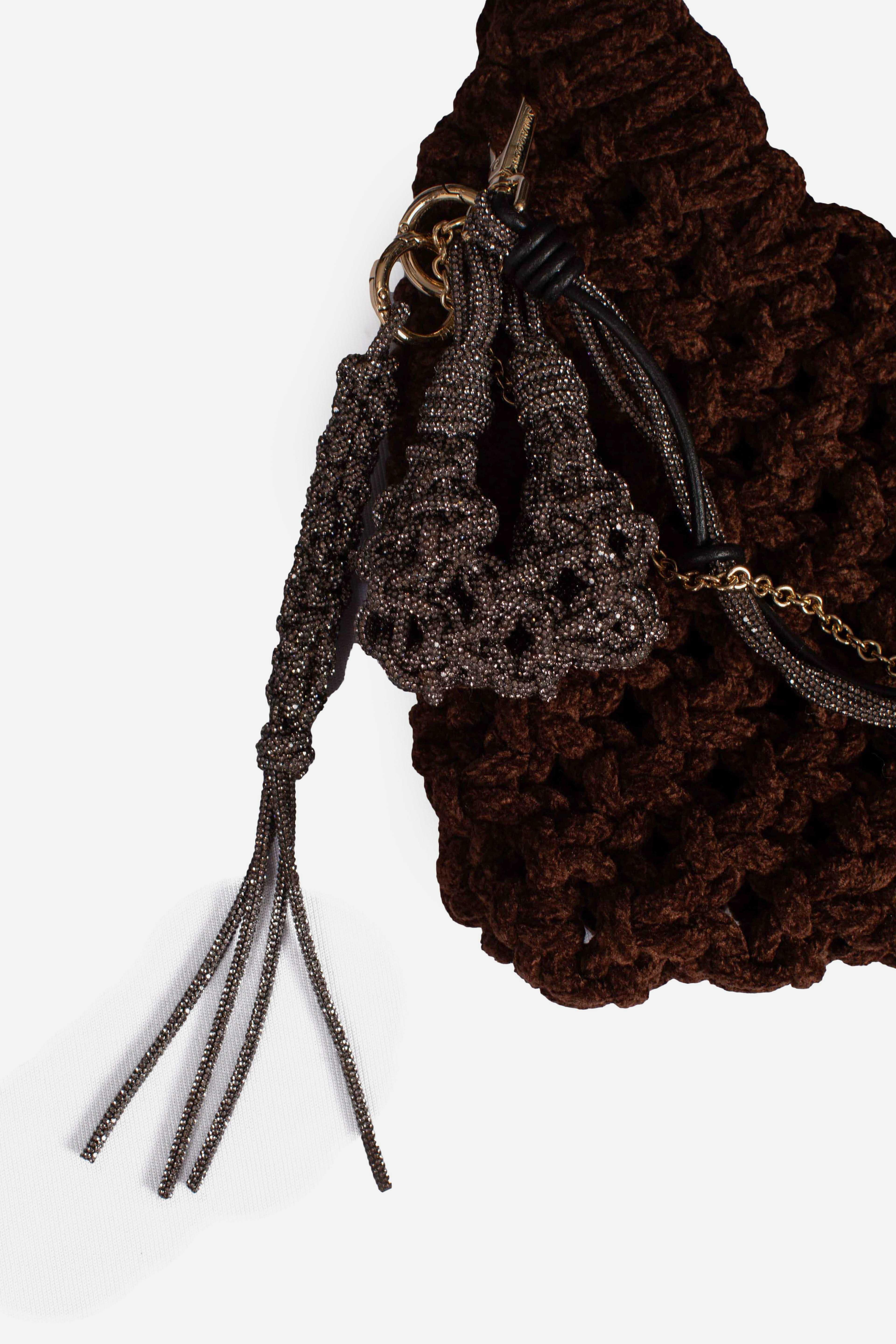 borsa VANNIFIQUE BIG VELVET CHARMS choco VANNIFIQUE BIG VELVET CHARMSCHOCO HIBOURAMA