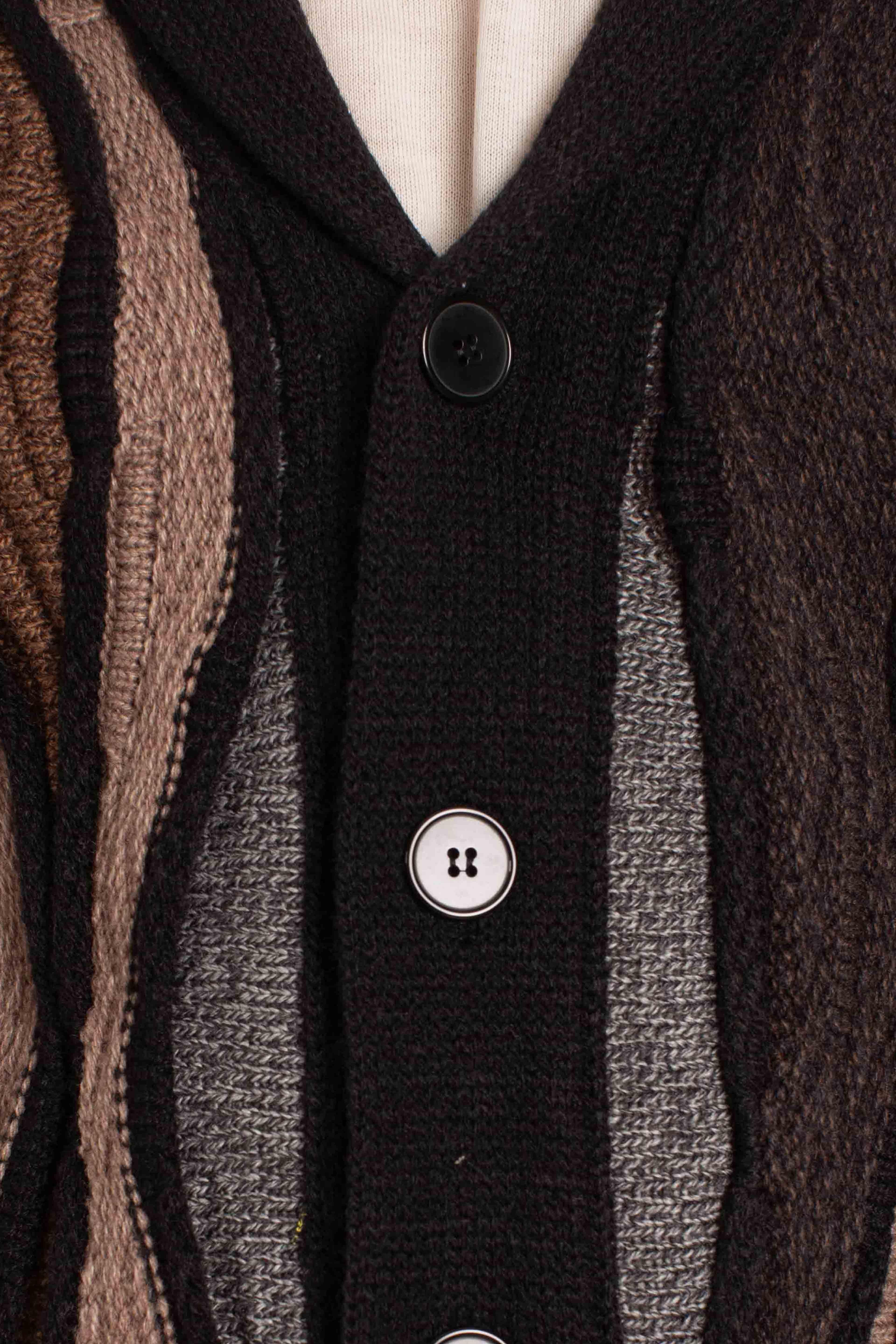 Cardigan Uomo Black brown Multicolor 32091599G0100 LORENZONI