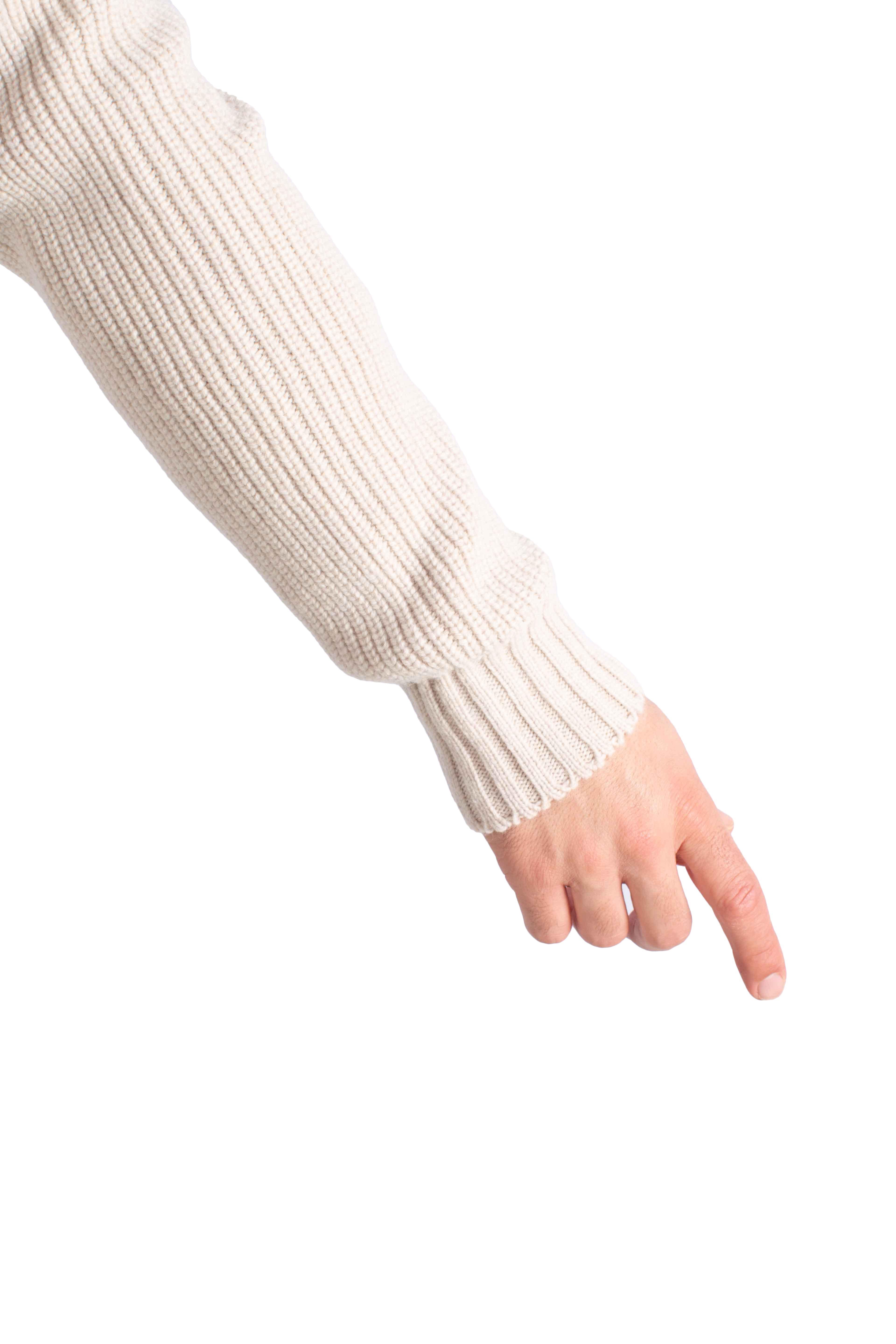 Cardigan in Lana Vergine con Dettagli in Teddy ivory 1311225015054 GRAN SASSO