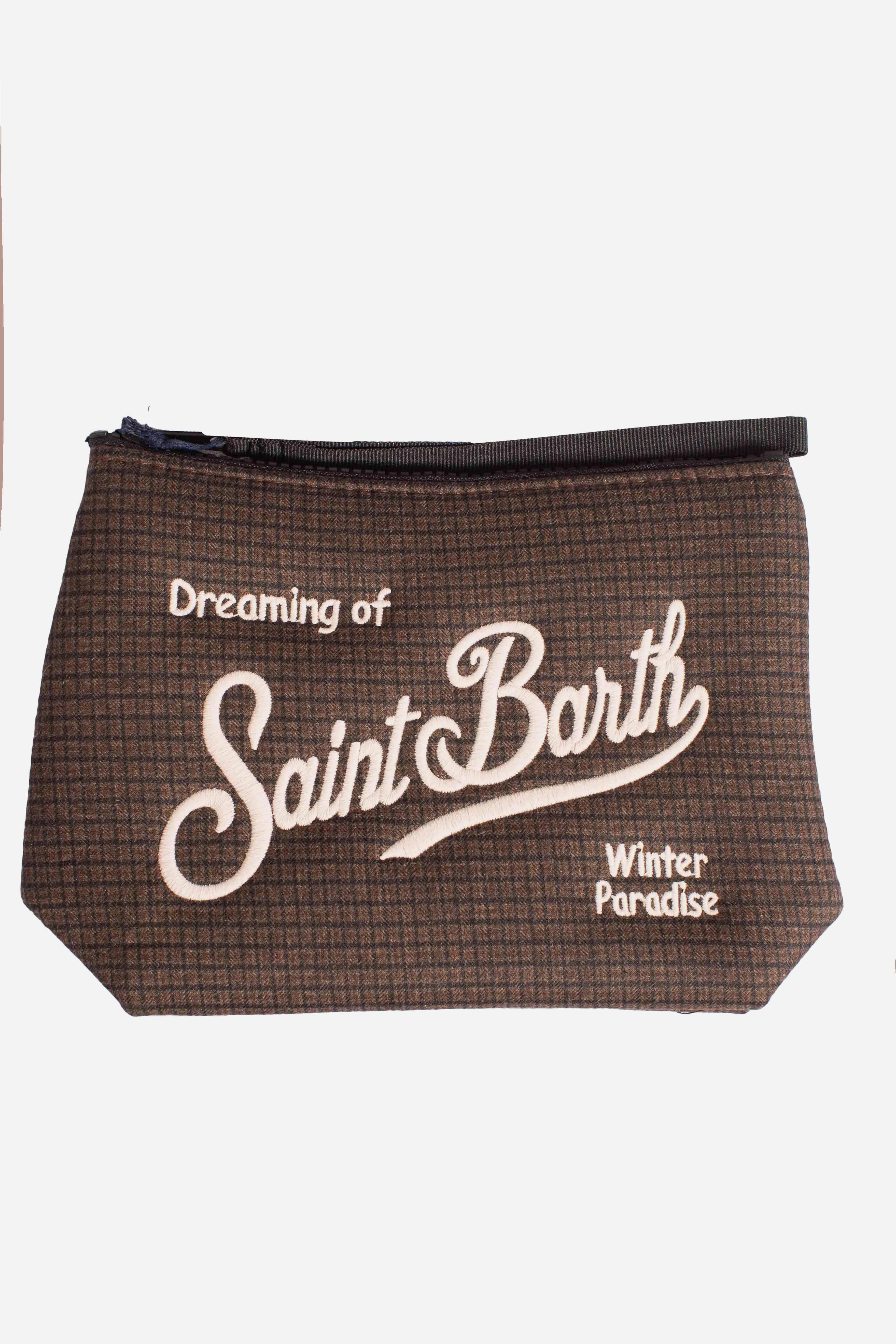 Pochette Aline in Pied de poule brown - "Dreaming of Saint Barth Winter Paradise" ALI002500273I MC2 SAINT BARTH