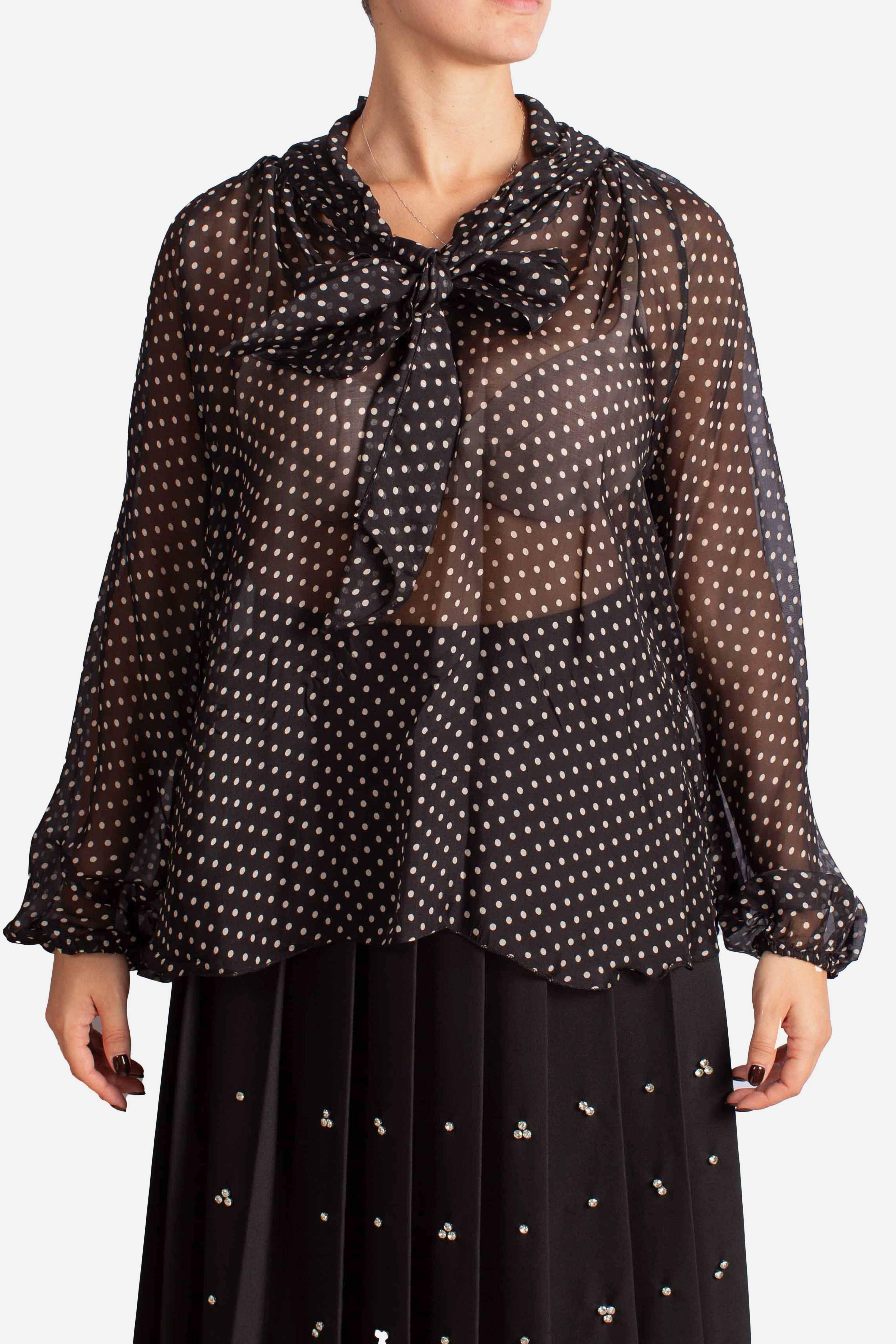 Blusa a Pois con Fiocco C207Y018A3998 DIXIE