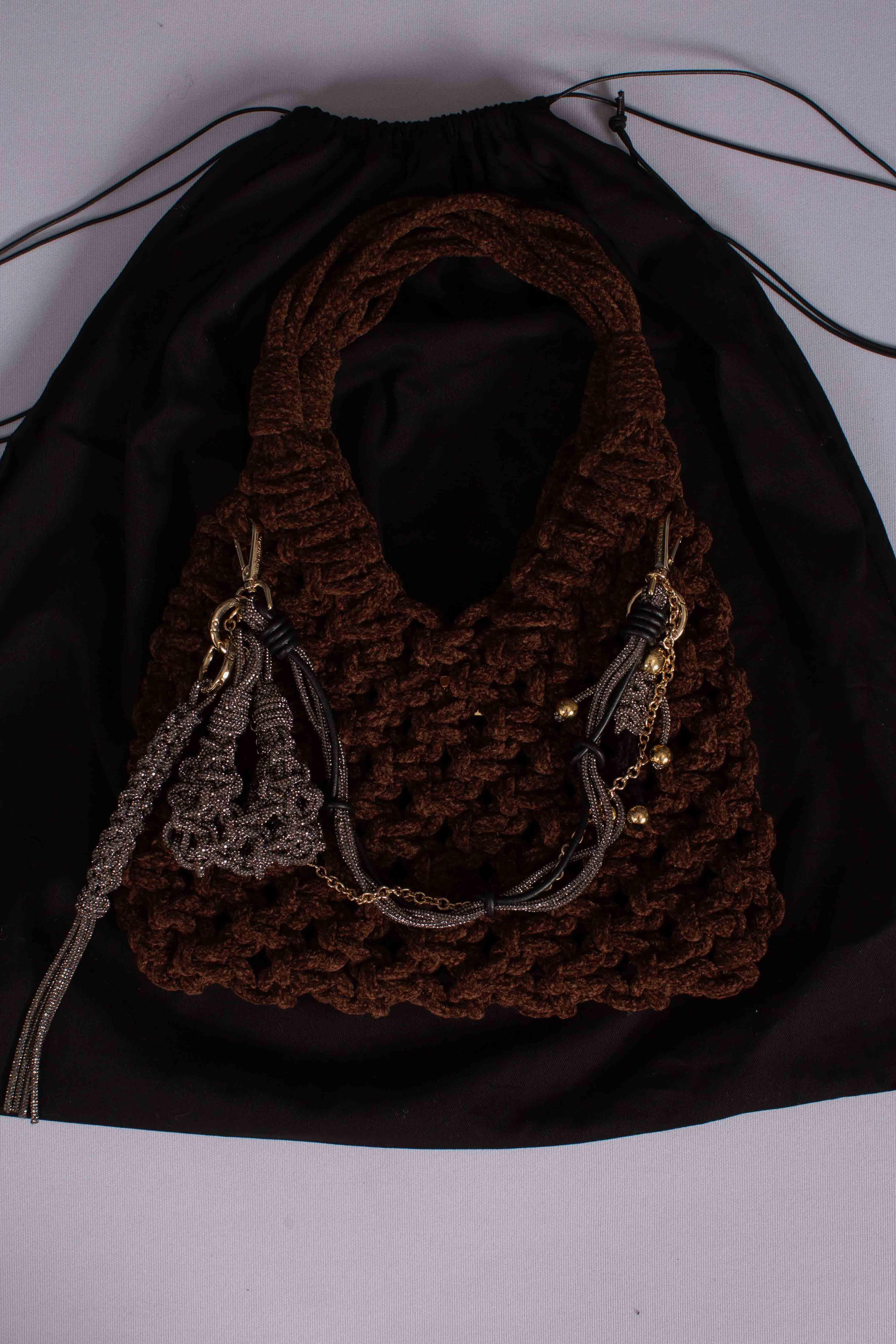 borsa VANNIFIQUE BIG VELVET CHARMS choco VANNIFIQUE BIG VELVET CHARMSCHOCO HIBOURAMA