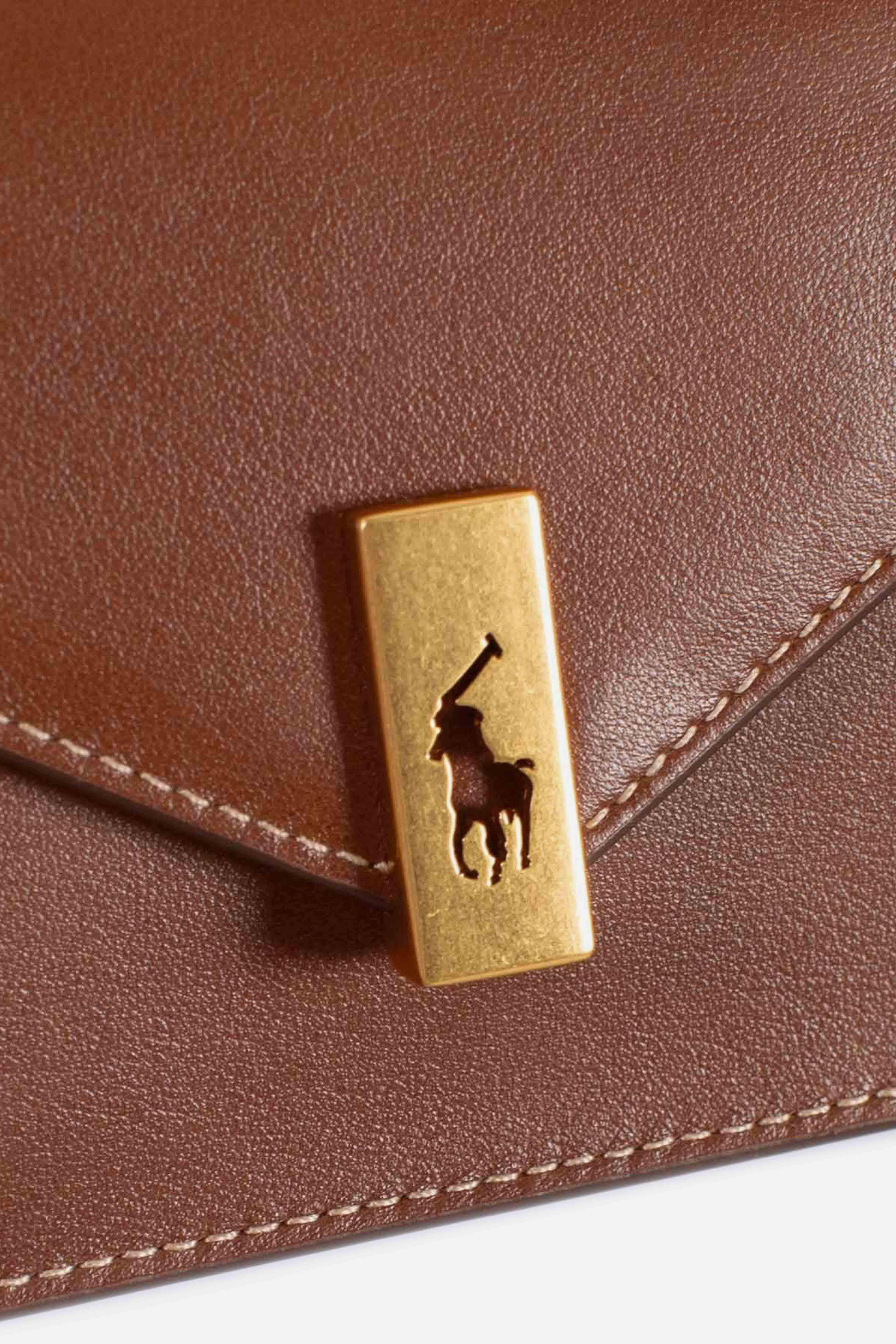 Borsa portafoglio Polo ID pelle e catena brown 427961946003 POLO RALPH LAUREN