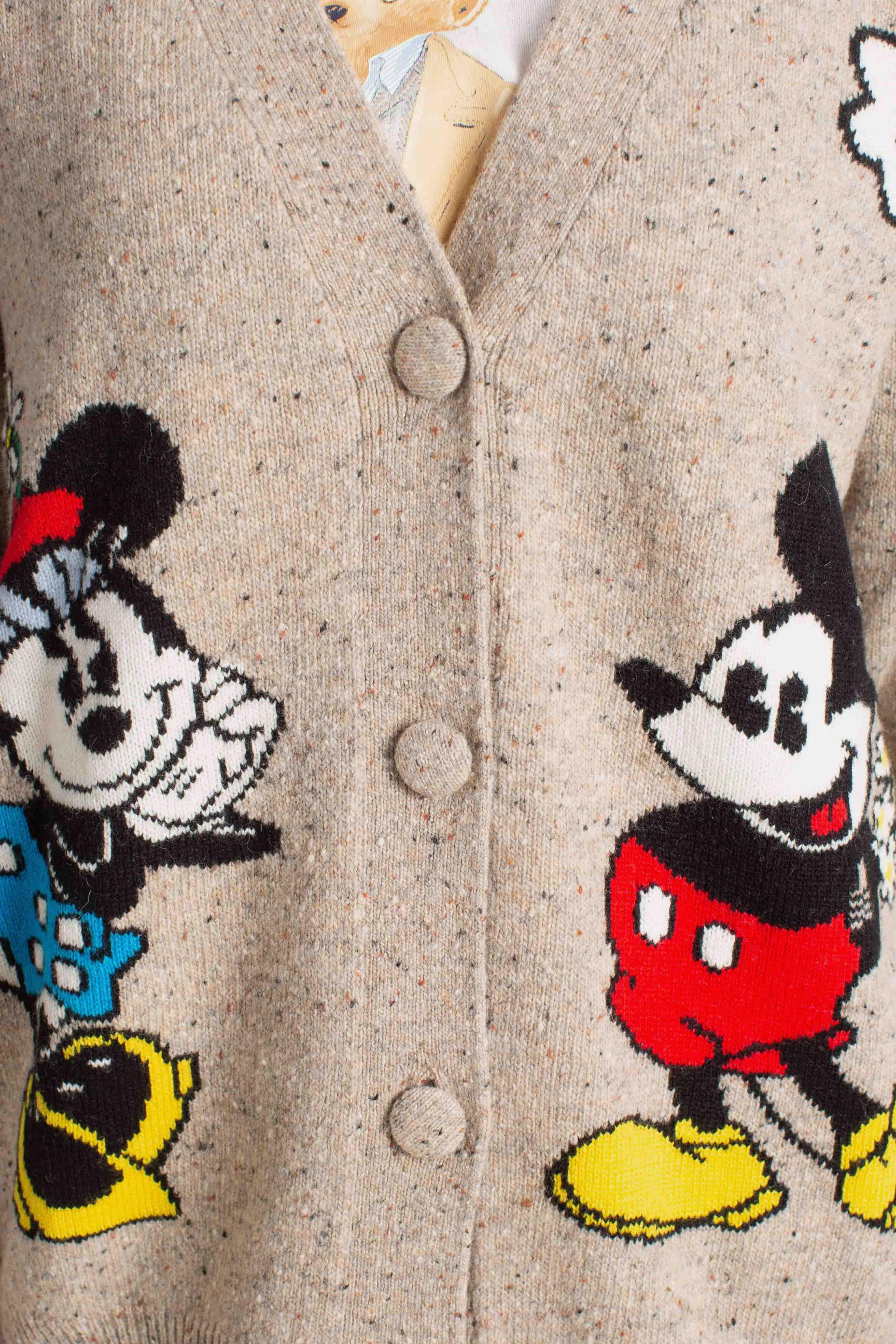 Cardigan Mickey & Minnie Beige Melange SASI002504124I MC2 SAINT BARTH