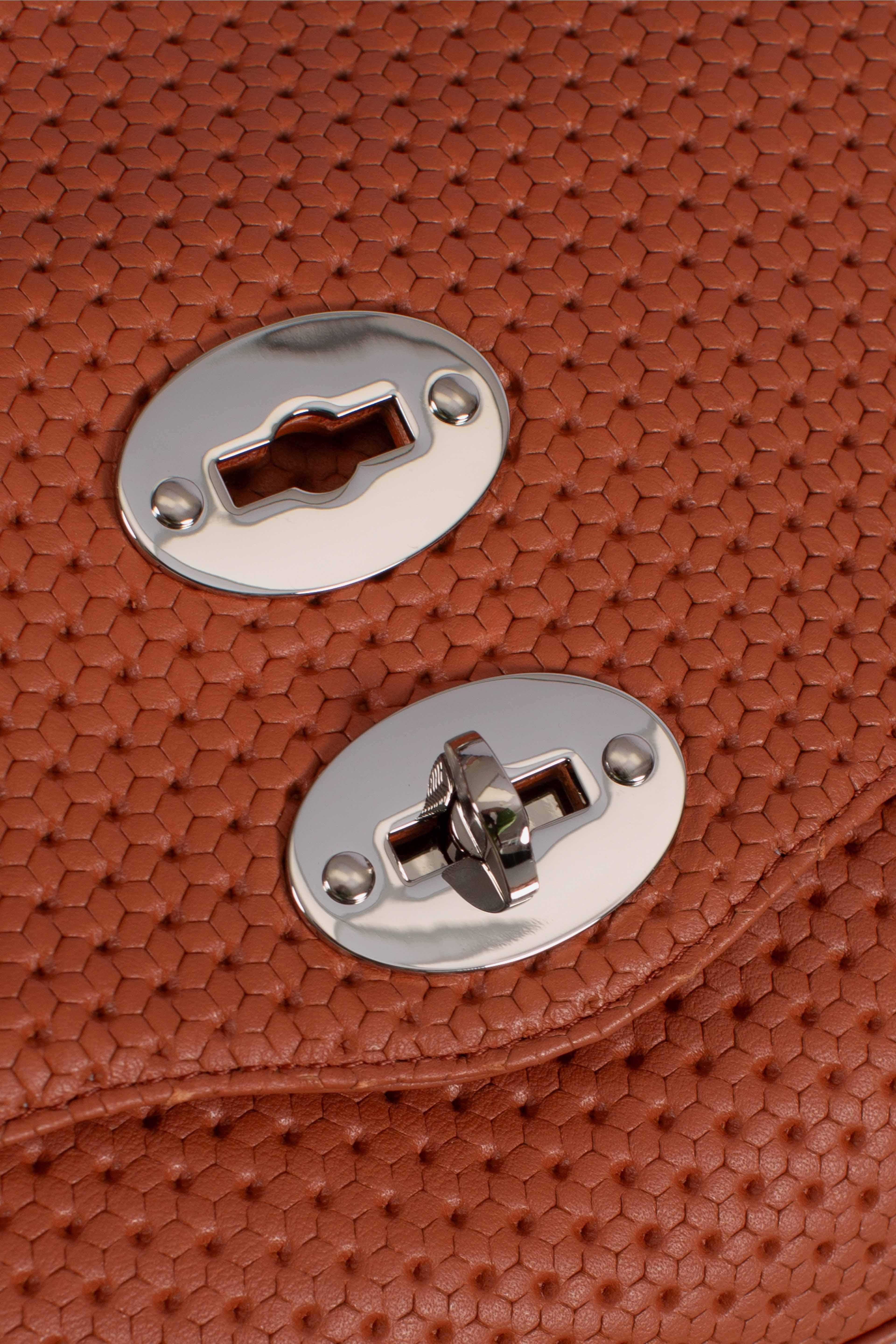 Borsa Postina S effetto intrecciato brown brandy 0680102190000SZ0203 ZANELLATO