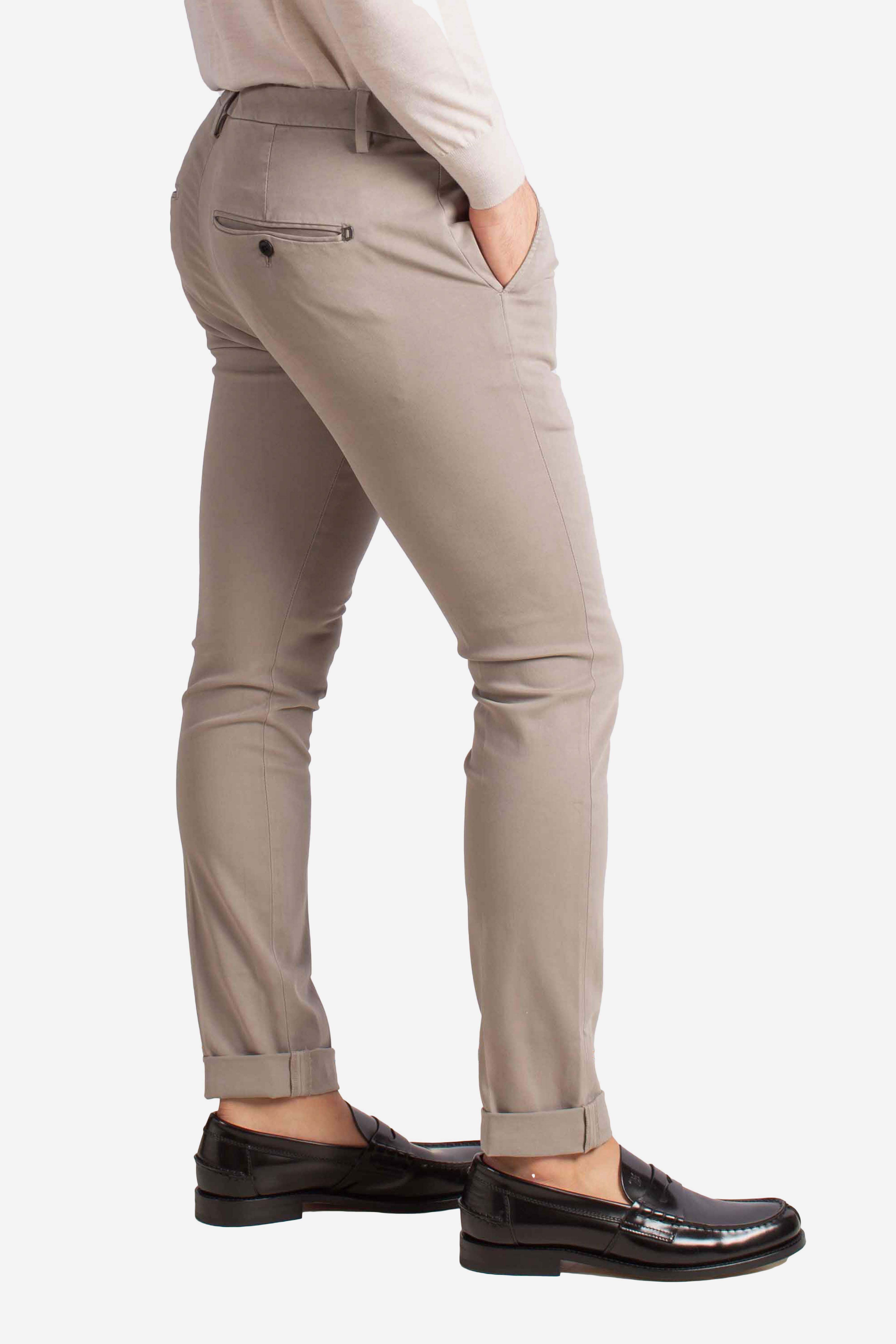 Pantaloni Slim Fit in Cotone Stretch beige UP235RSE032U025 DONDUP