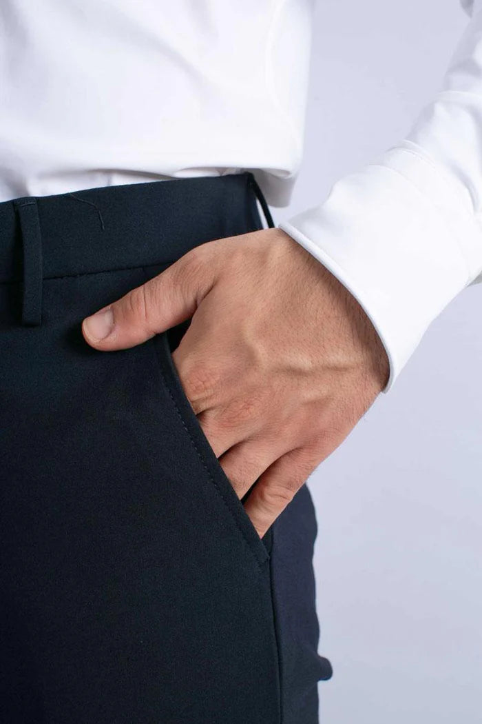 Pantalone Gaubert in fresco di lana blu navy