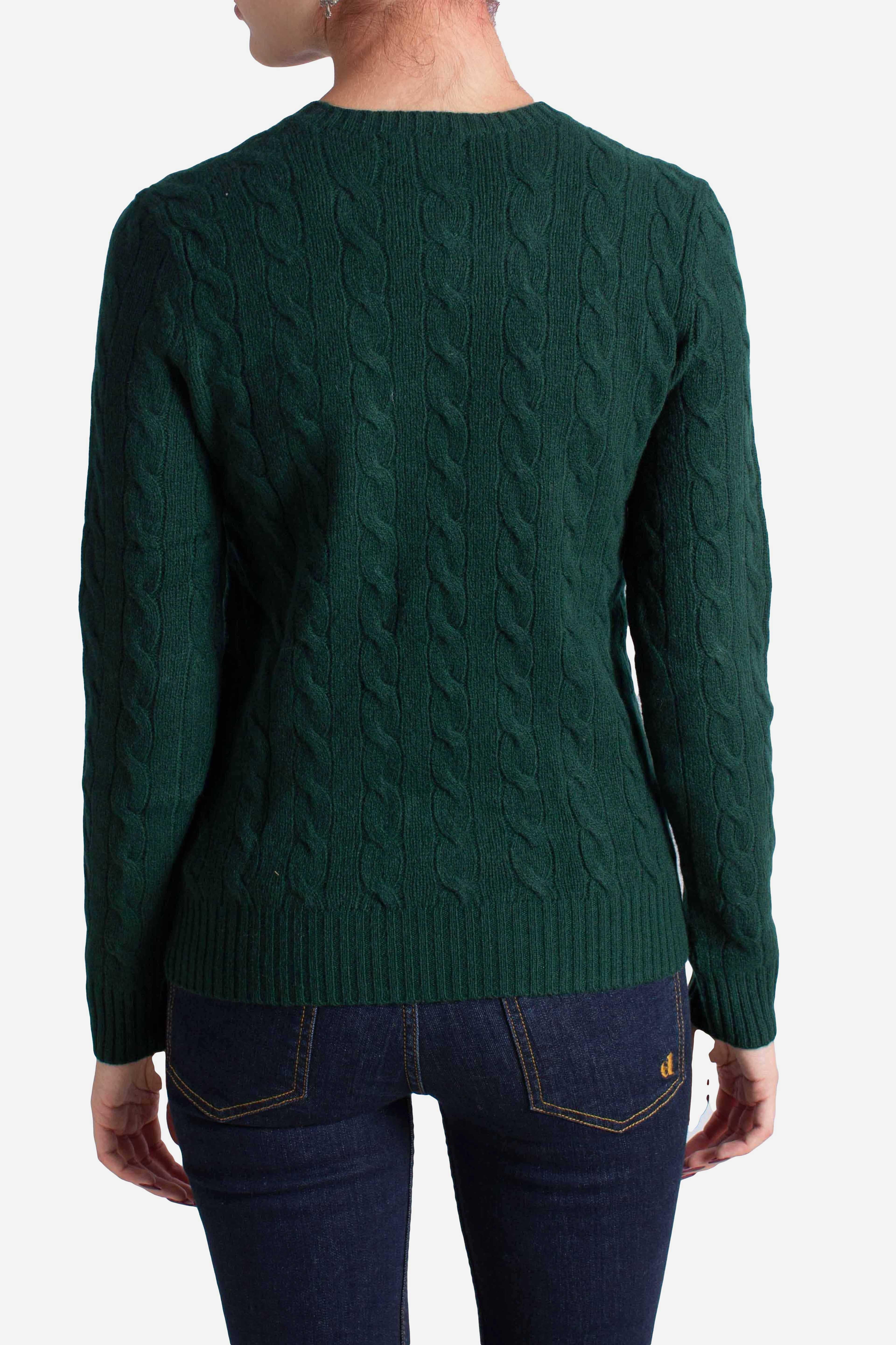 Girocollo in lana e cashmere a trecce green 211971865009 POLO RALPH LAUREN