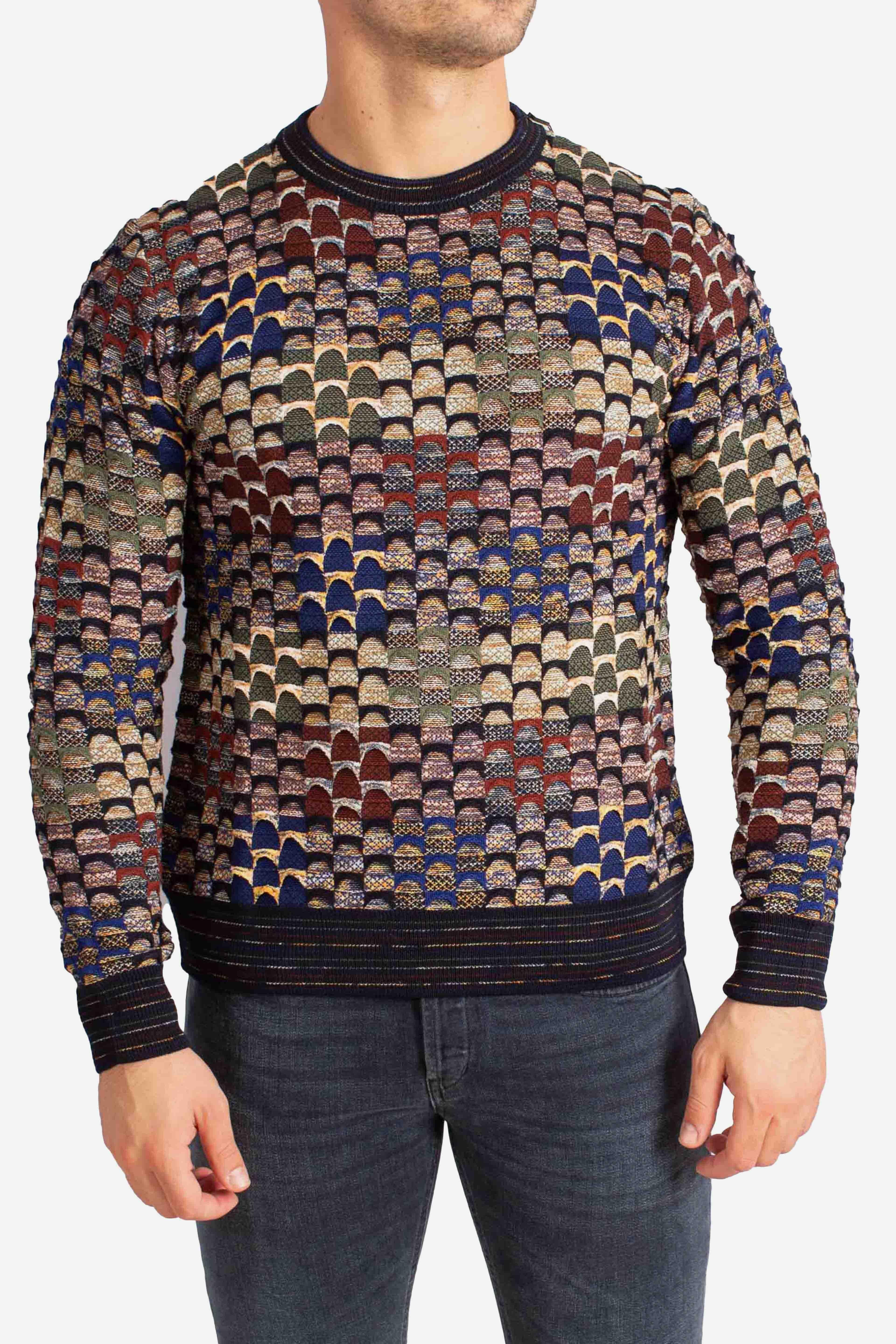 Maglia Uomo Multicolor a Fantasia Geometrica multicolor 32091610G0991 LORENZONI