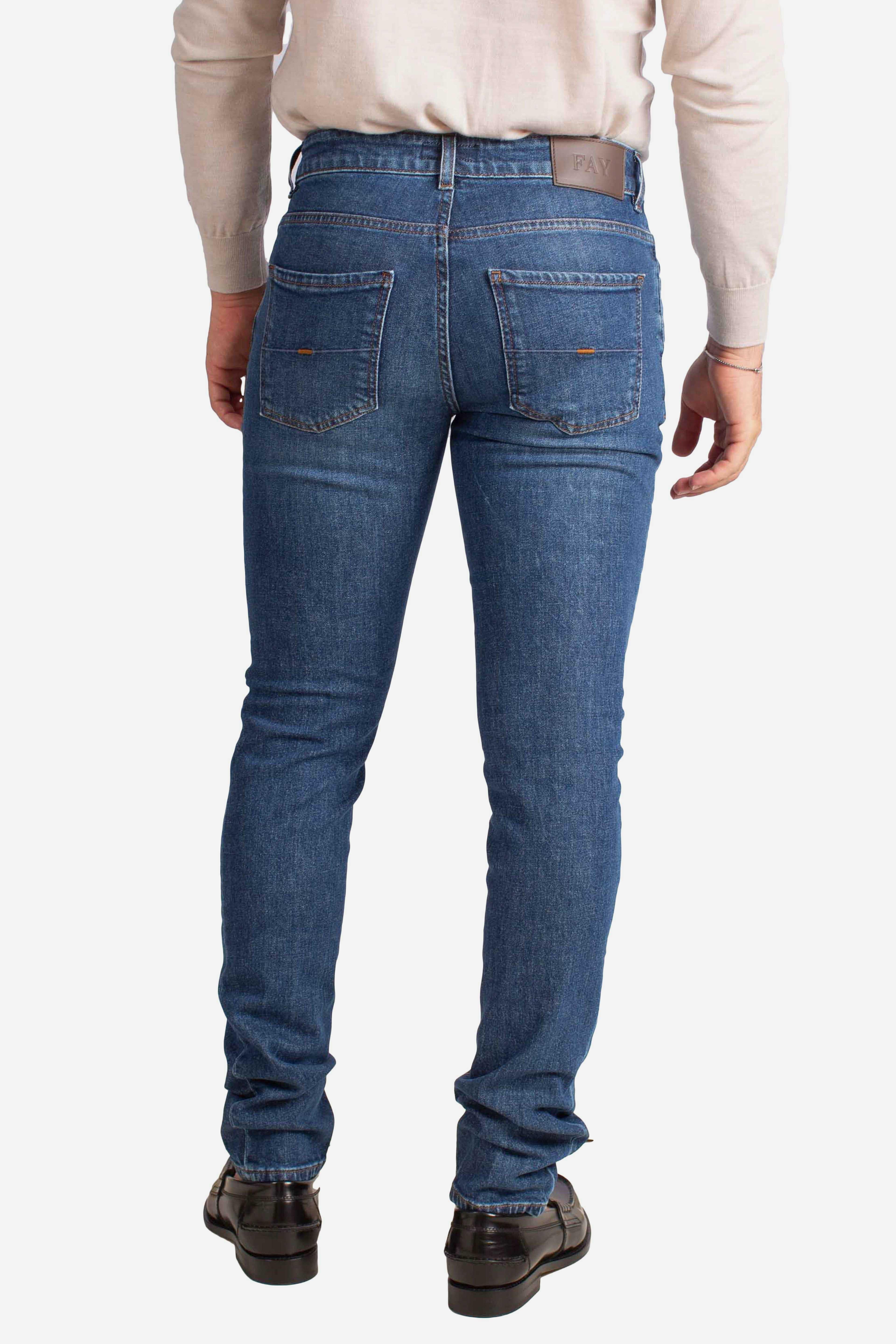 Jeans 5 Tasche in Denim Stretch blu NTM8251196LUORU607 FAY