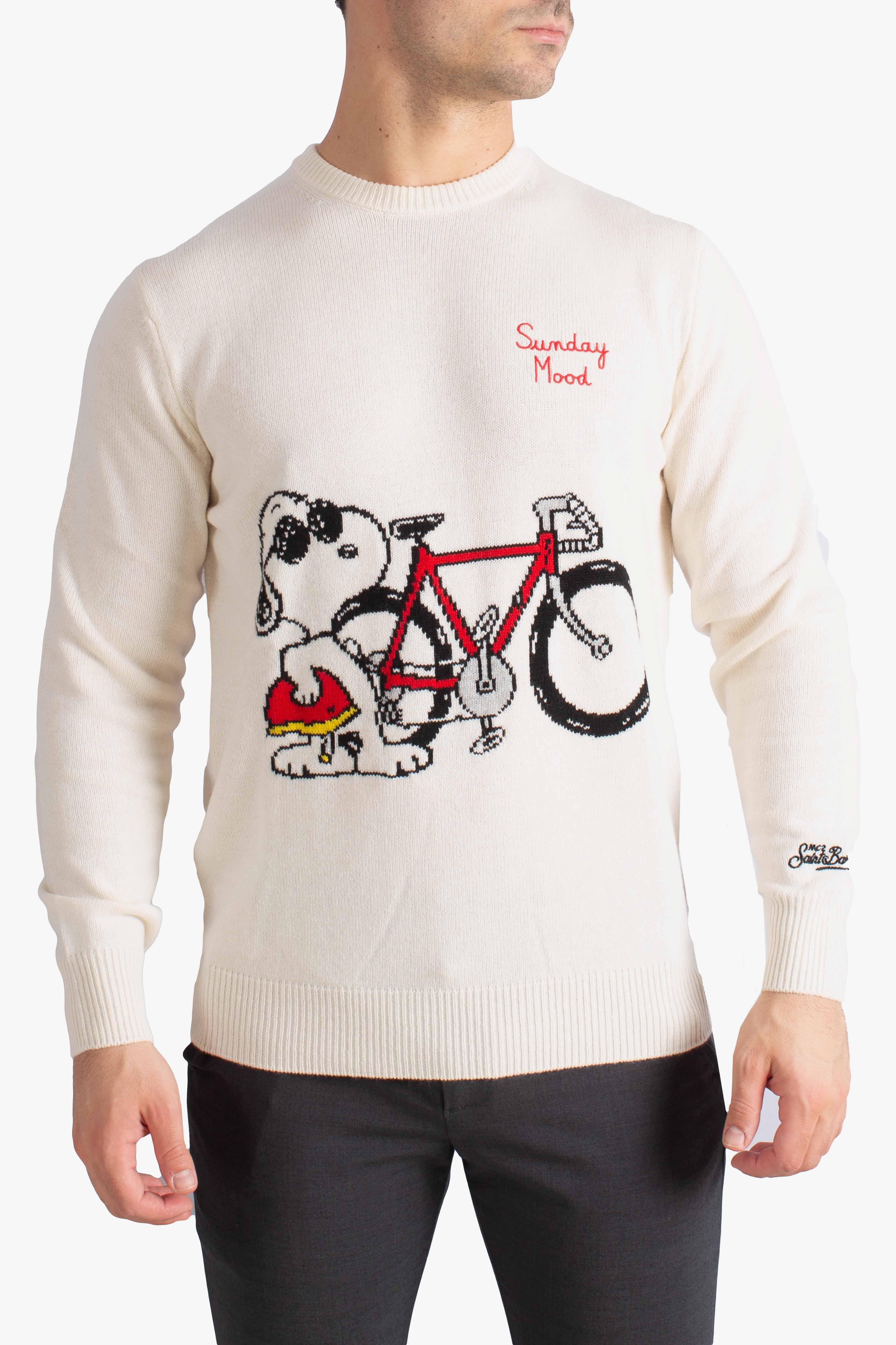 Maglia Uomo Saint Barth "Snoopy Sunday Mood" white HER000103075I MC2 SAINT BARTH