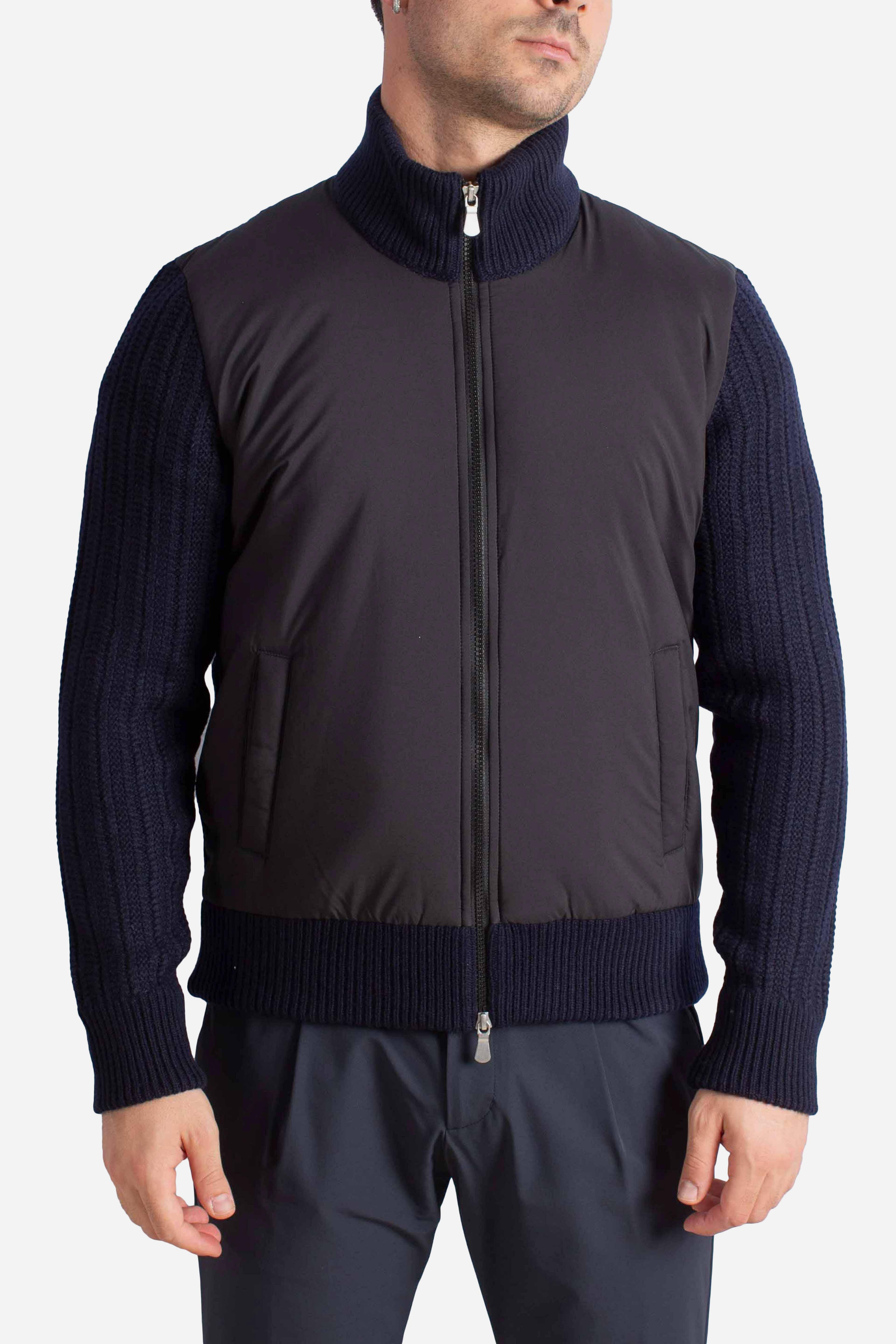 Giubbino Bomber con Maniche in Maglia Blu Navy 1314625077598 GRAN SASSO