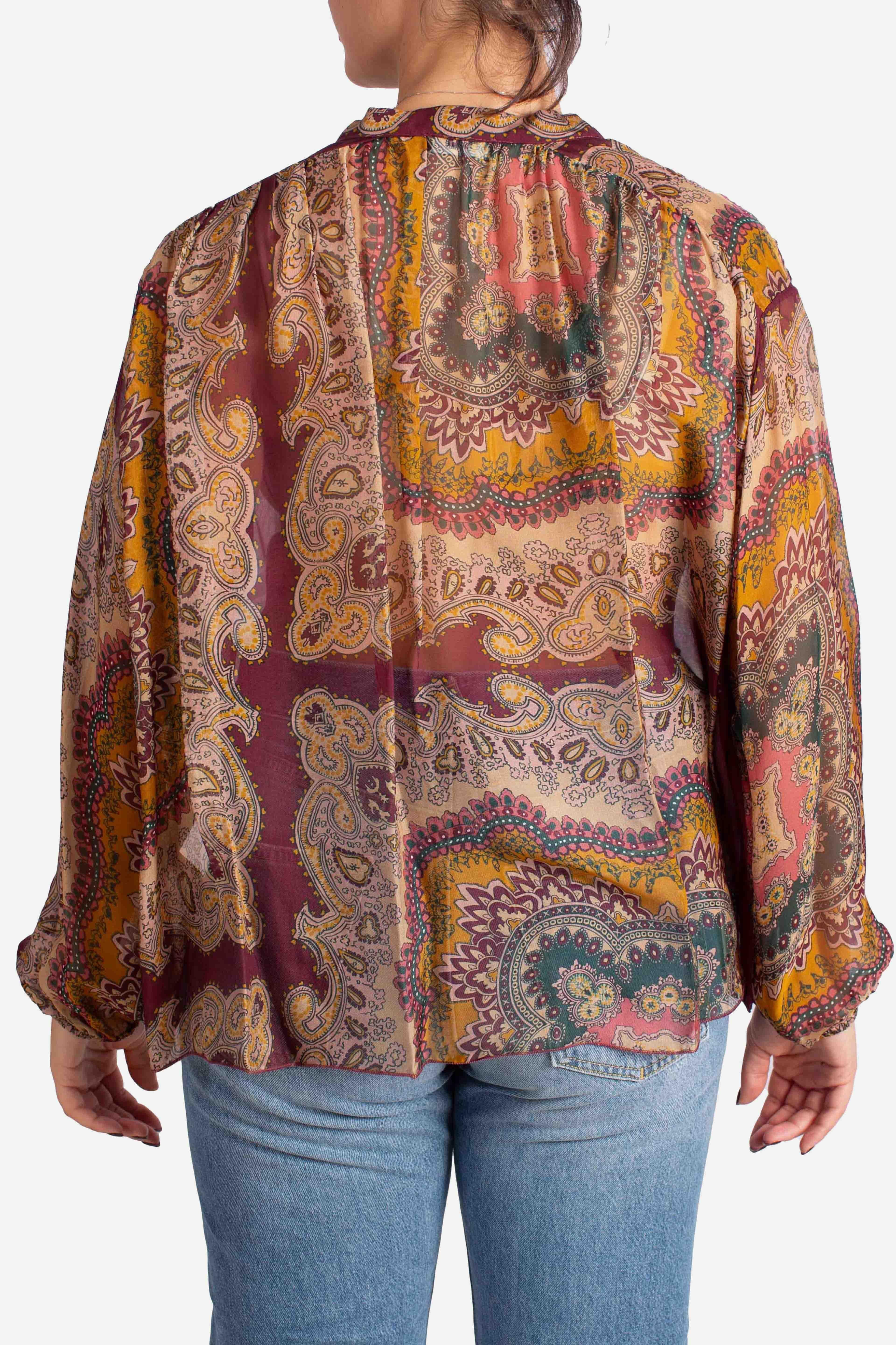 Camicia in Viscosa e Seta con Stampa Paisley C207Y015A3998 DIXIE