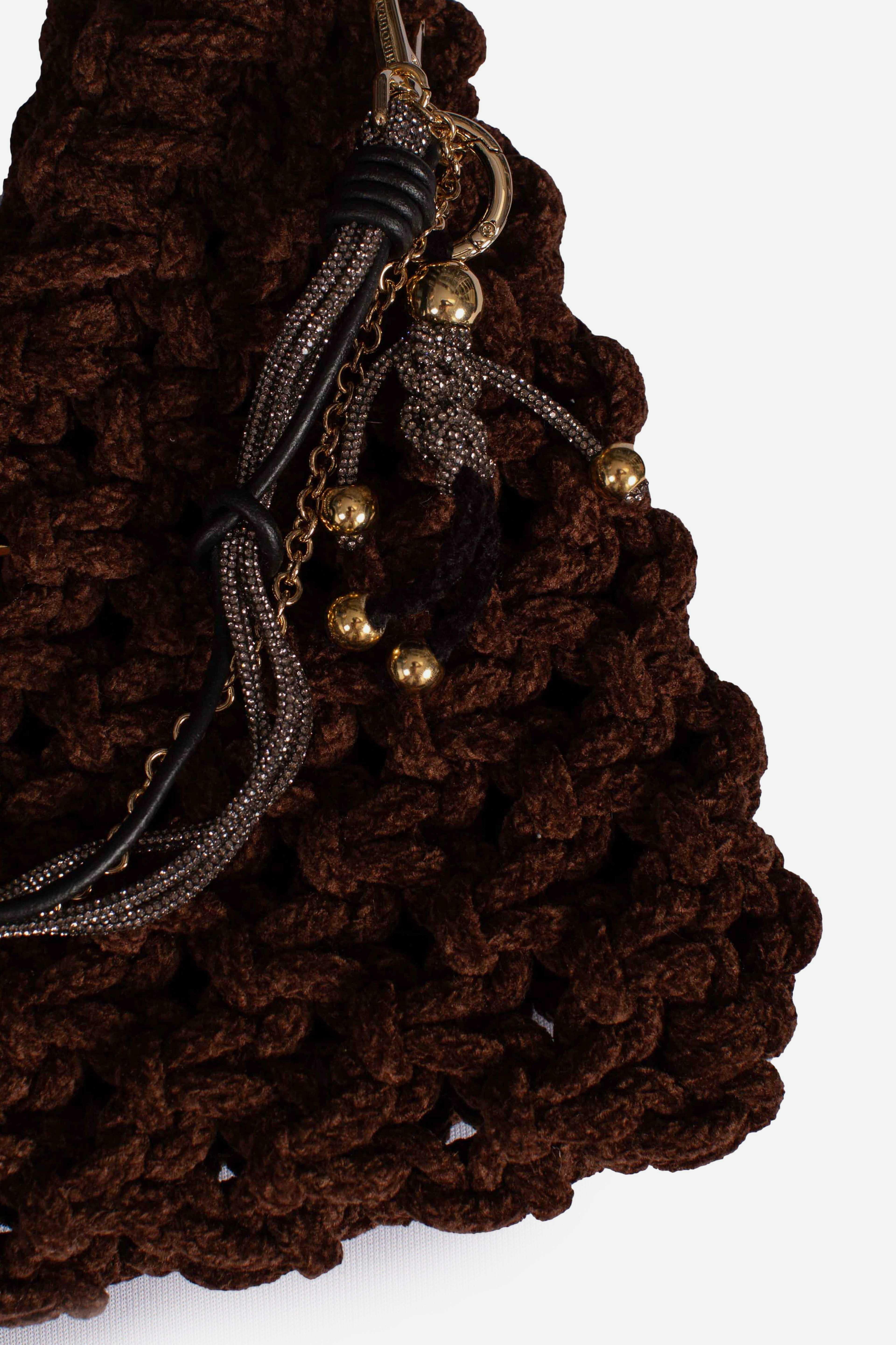 borsa VANNIFIQUE BIG VELVET CHARMS choco VANNIFIQUE BIG VELVET CHARMSCHOCO HIBOURAMA