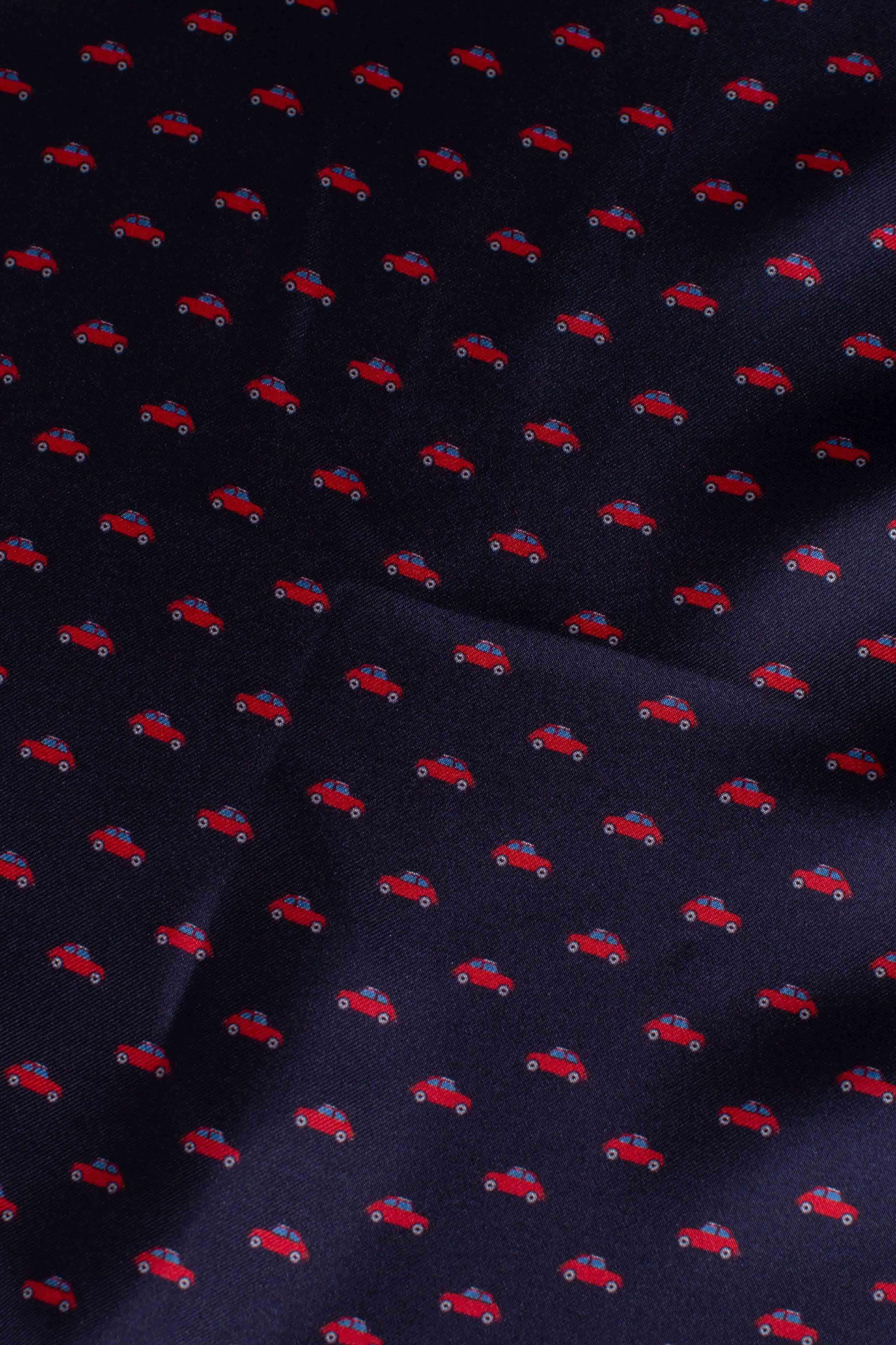 Pochette in seta stampa dandy 500 blu rosso A5001 FEFE'