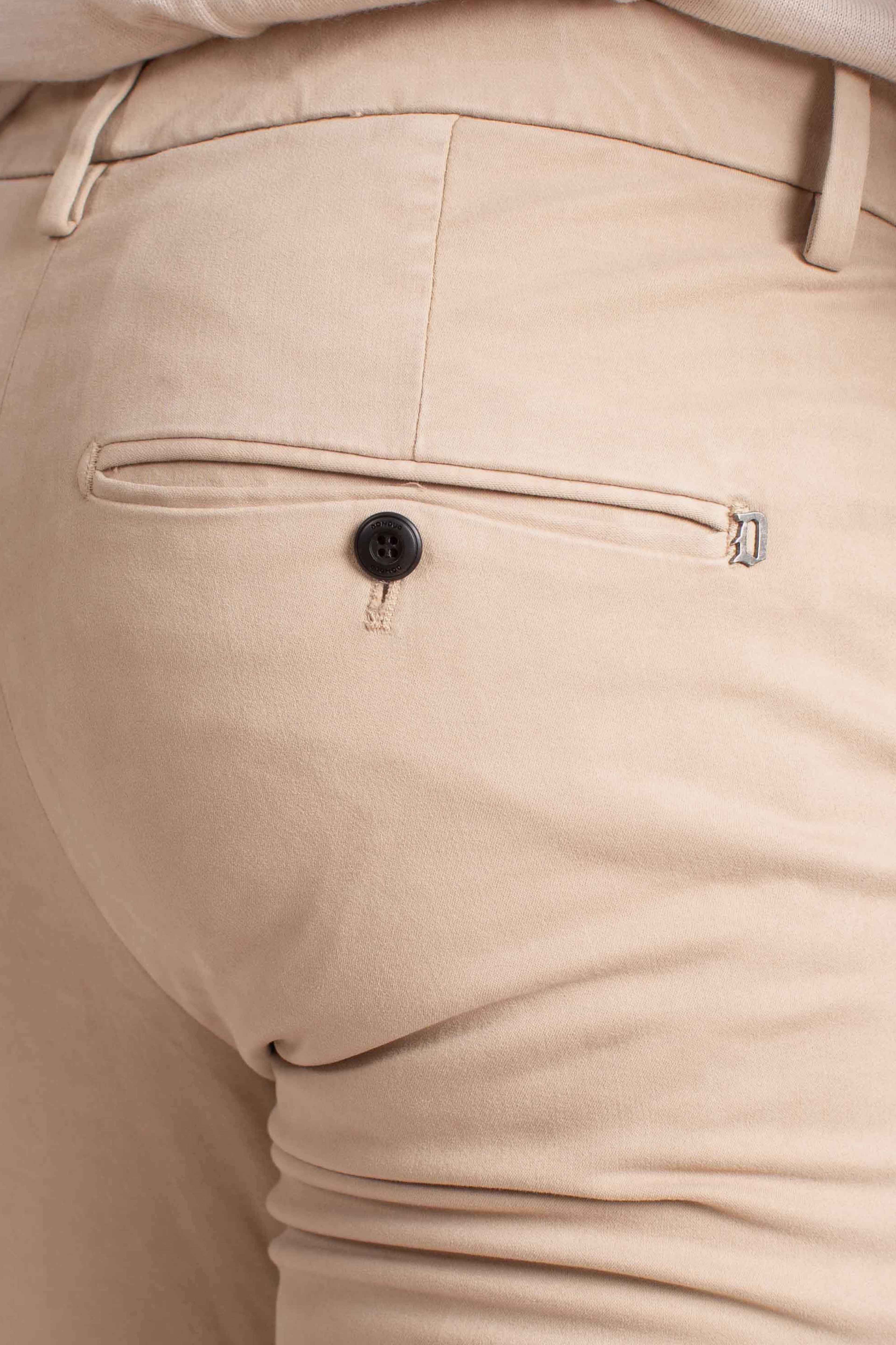 Pantaloni Slim Fit in Cotone Stretch Sabbia UP235RSE032U020 DONDUP
