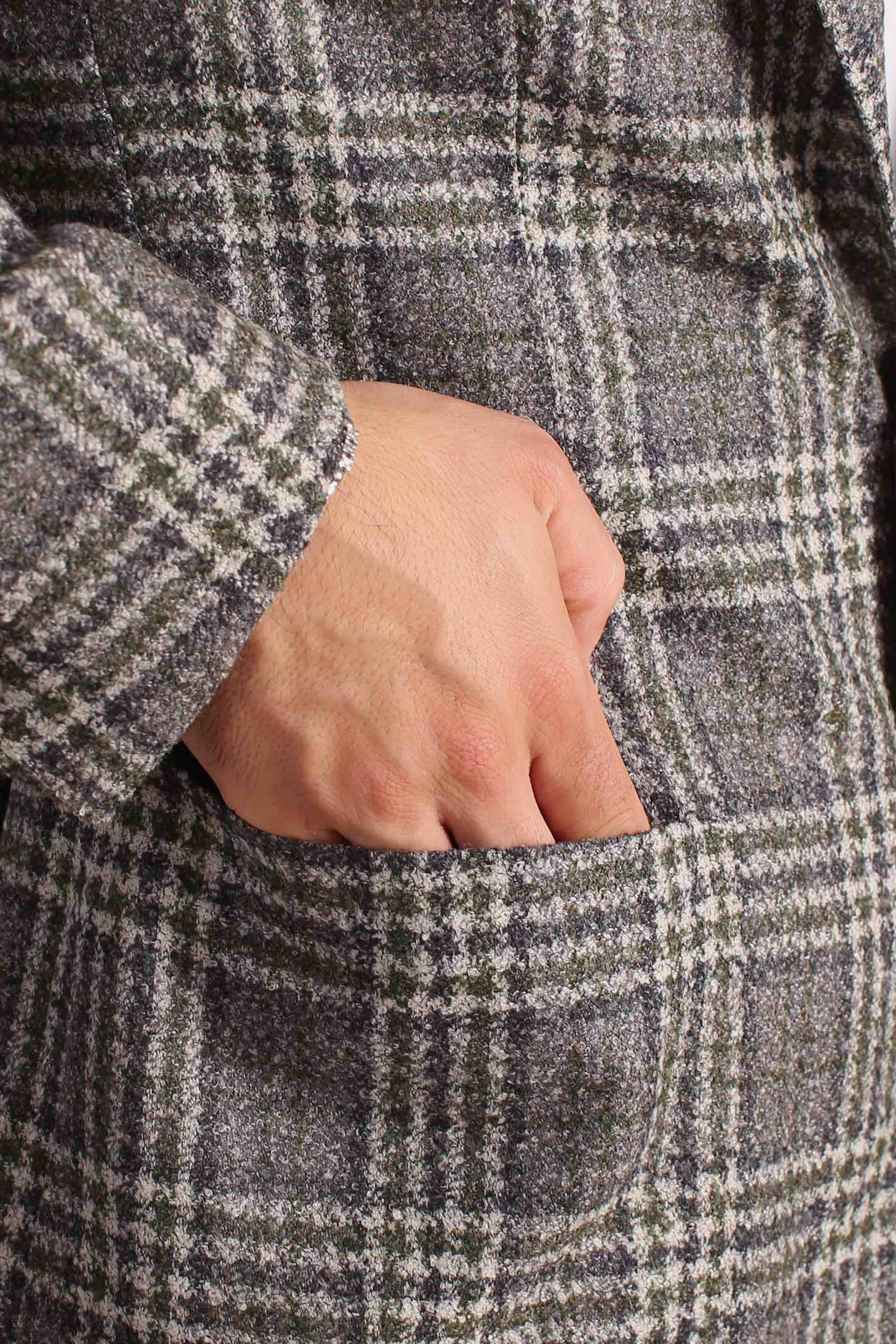 Giacca monopetto Principe di Galles in Lana grigio silver 1SMC22K440022QV3304 TAGLIATORE