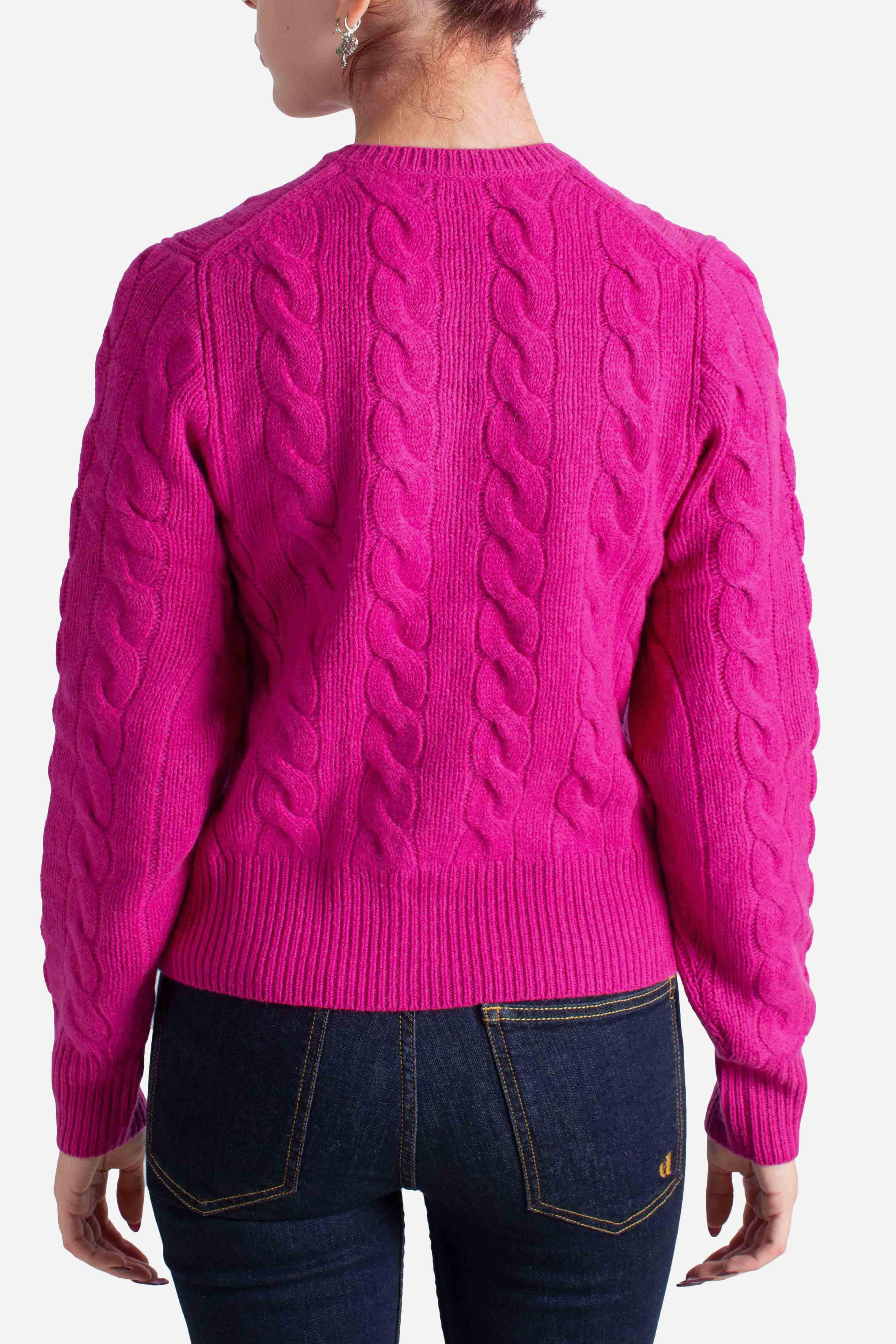 Cardigan a trecce in lana e cashmere pink 211972104006 POLO RALPH LAUREN