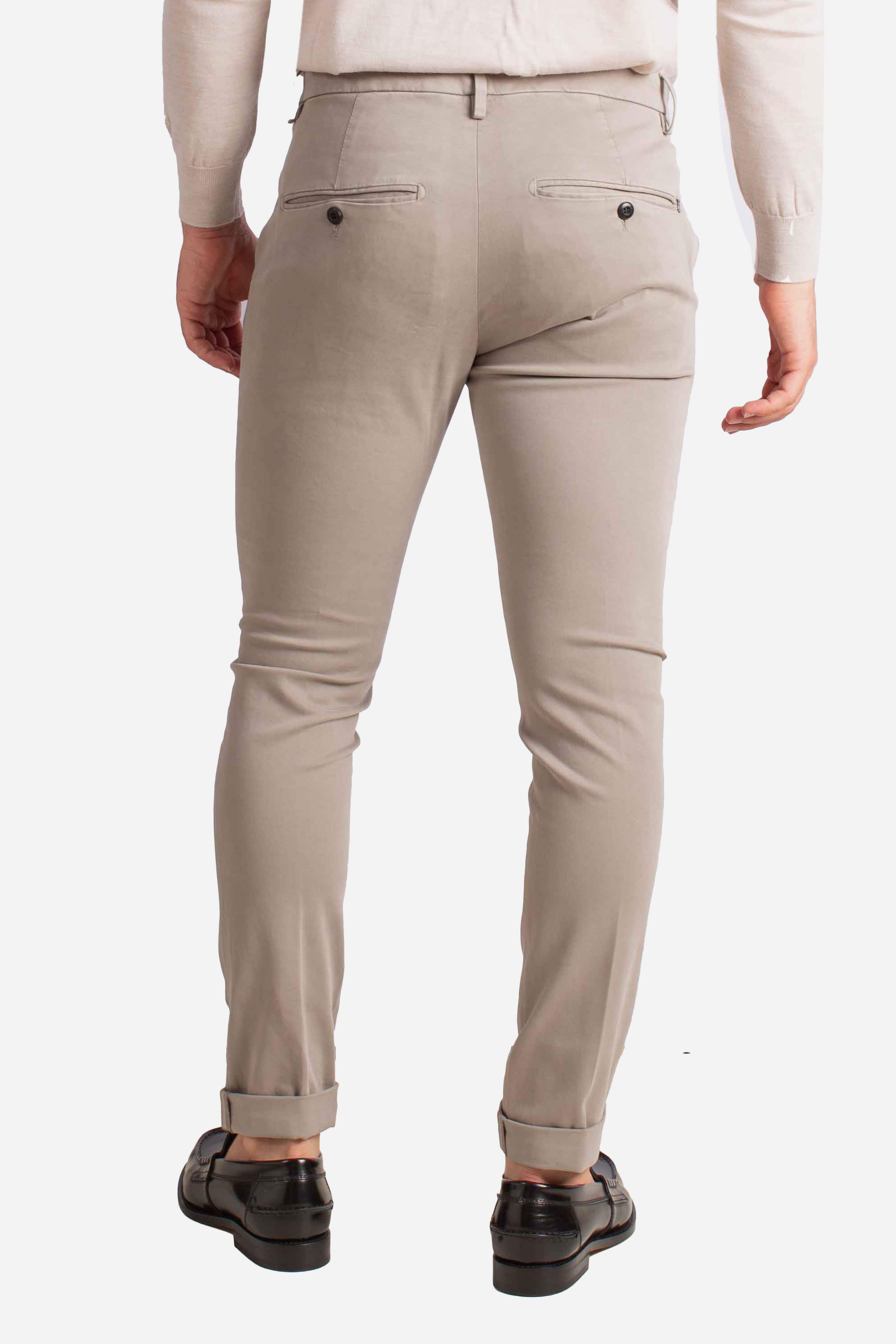 Pantaloni Slim Fit in Cotone Stretch beige UP235RSE032U025 DONDUP