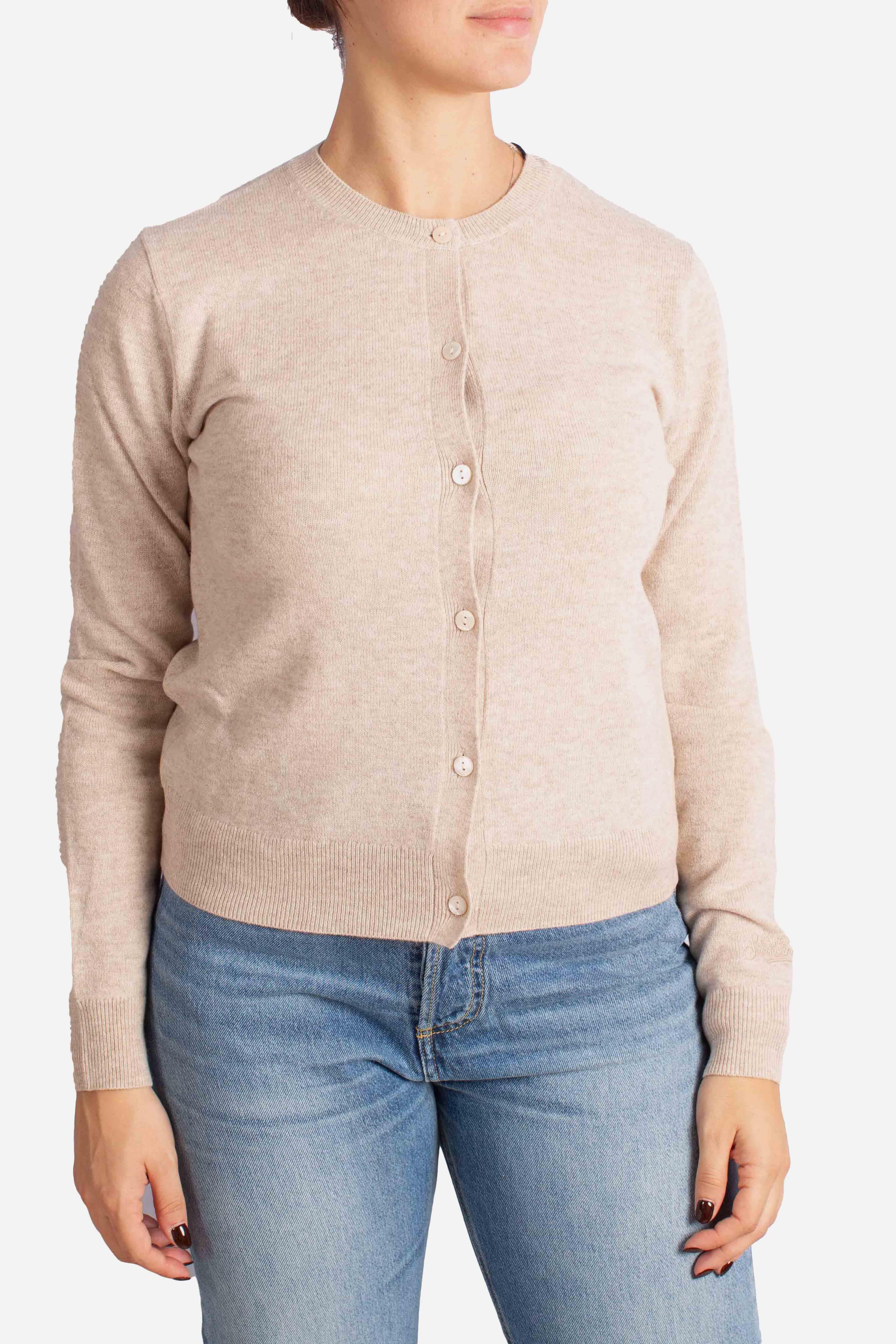 Cardigan Donna in Maglia Beige EFI000100031I MC2 SAINT BARTH