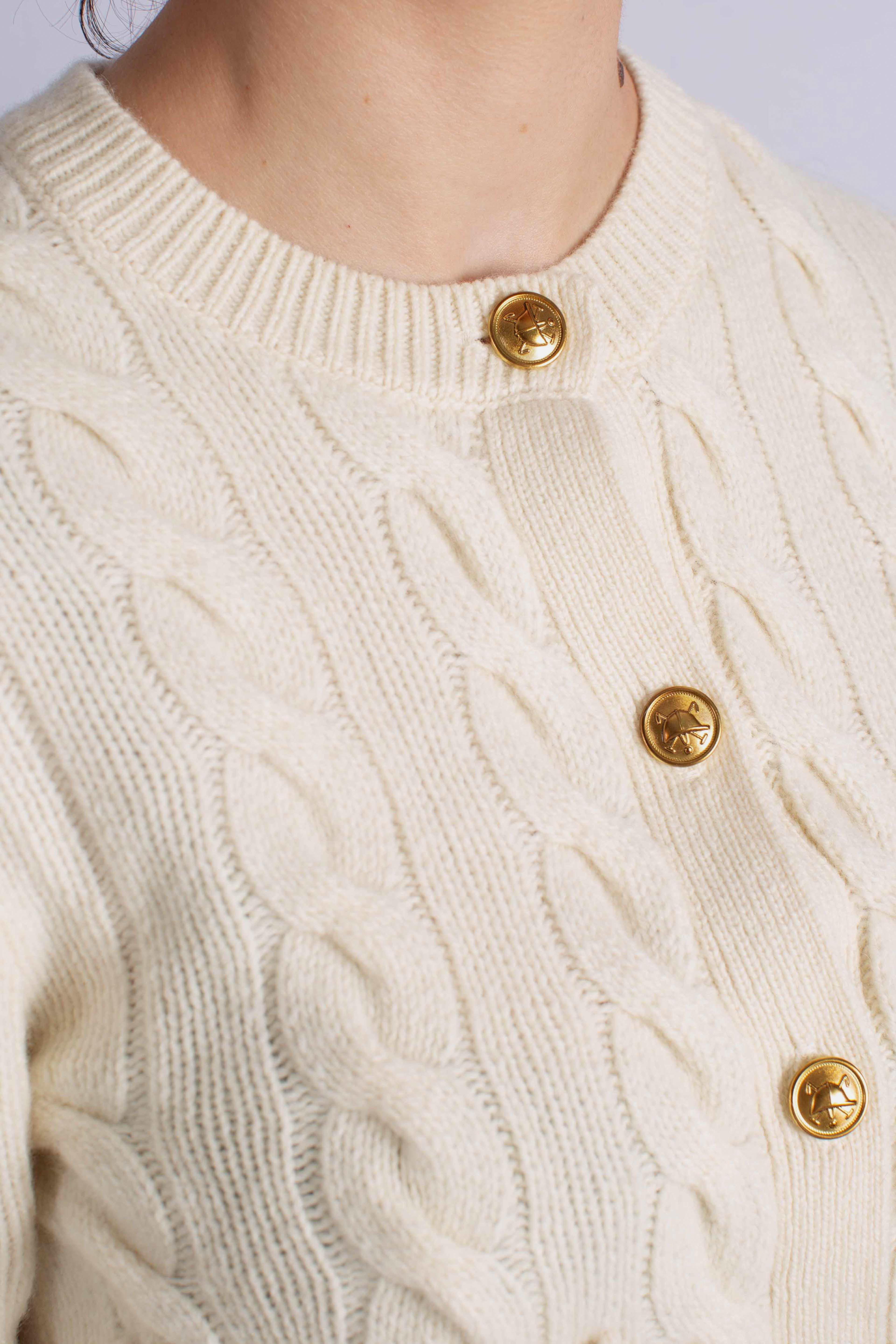 Cardigan in lana e cashmere white 211978312500 POLO RALPH LAUREN