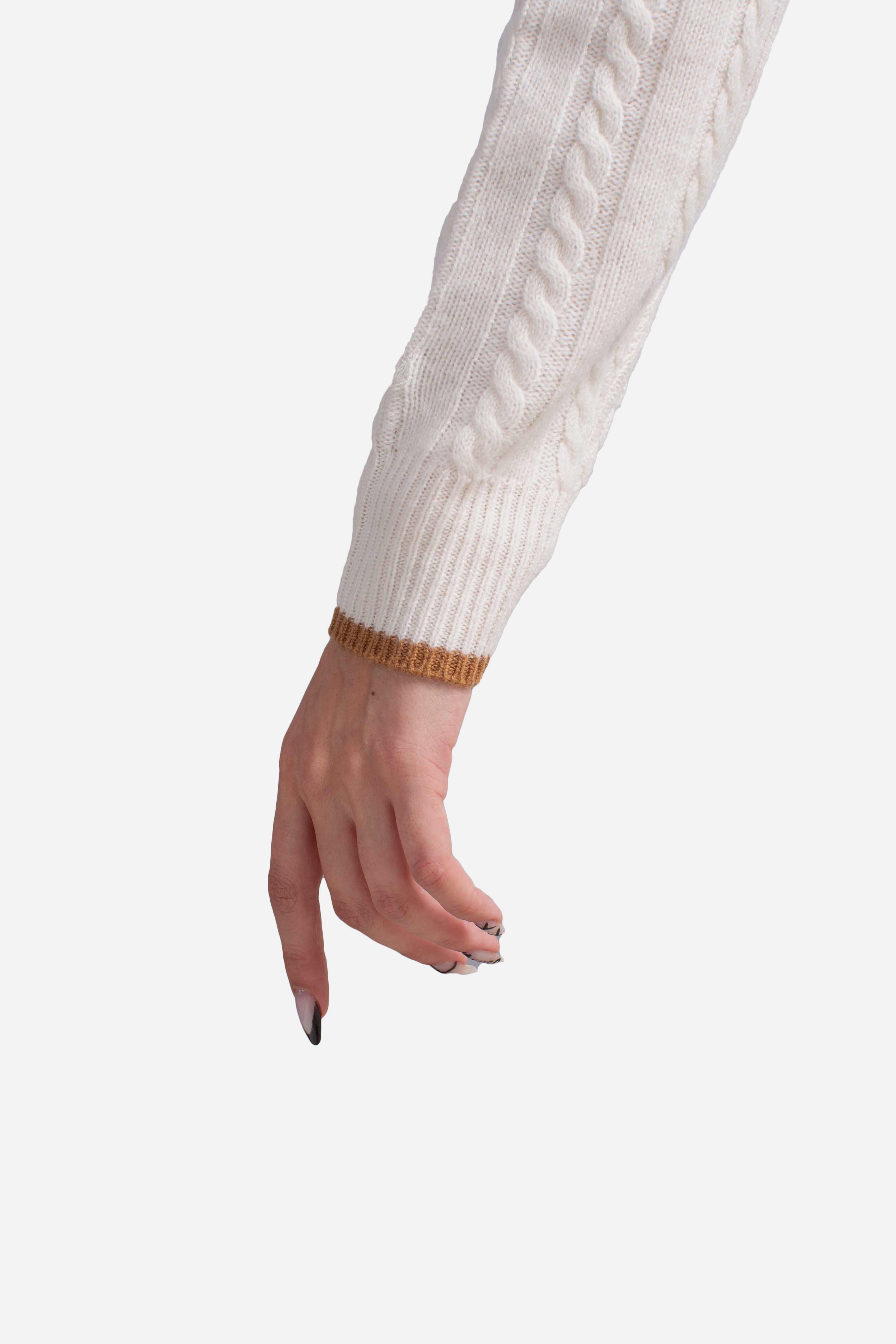 Maglia Donna Treccia con profili a contrasto LRCH00100040I MC2 SAINT BARTH