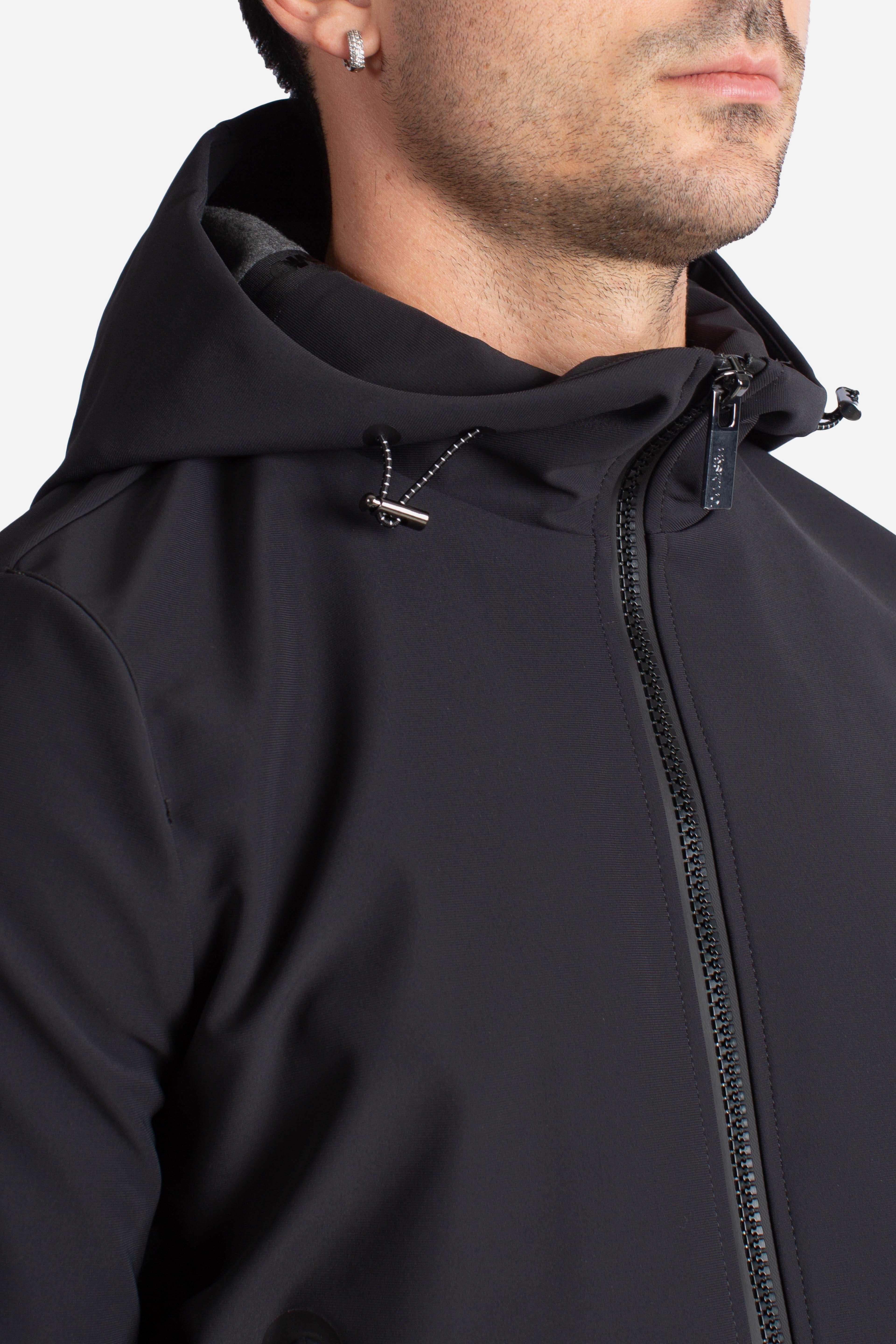 Giubbino Softshell nero con Cappuccio HE9440023NERO HESKIMO