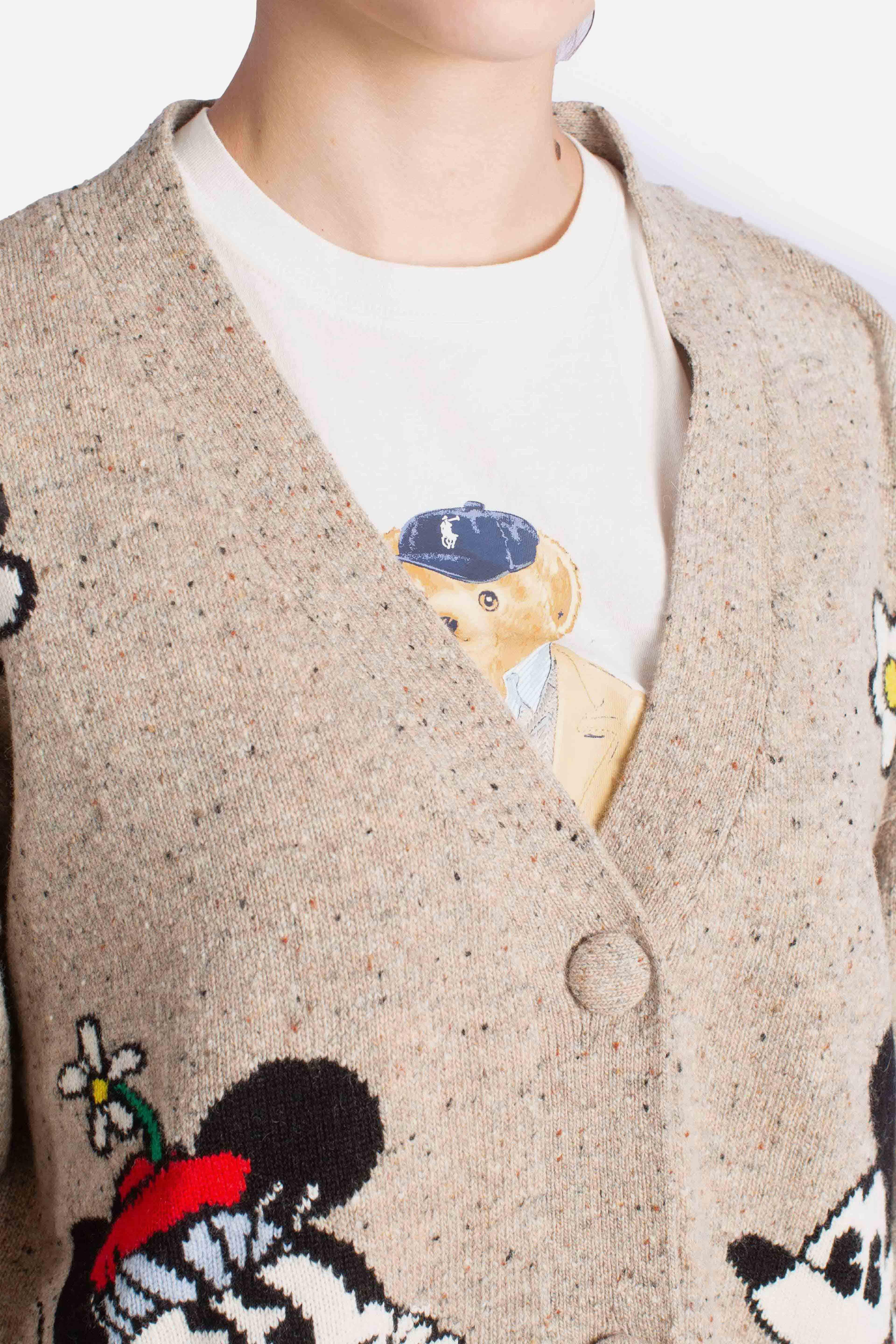 Cardigan Mickey & Minnie Beige Melange SASI002504124I MC2 SAINT BARTH