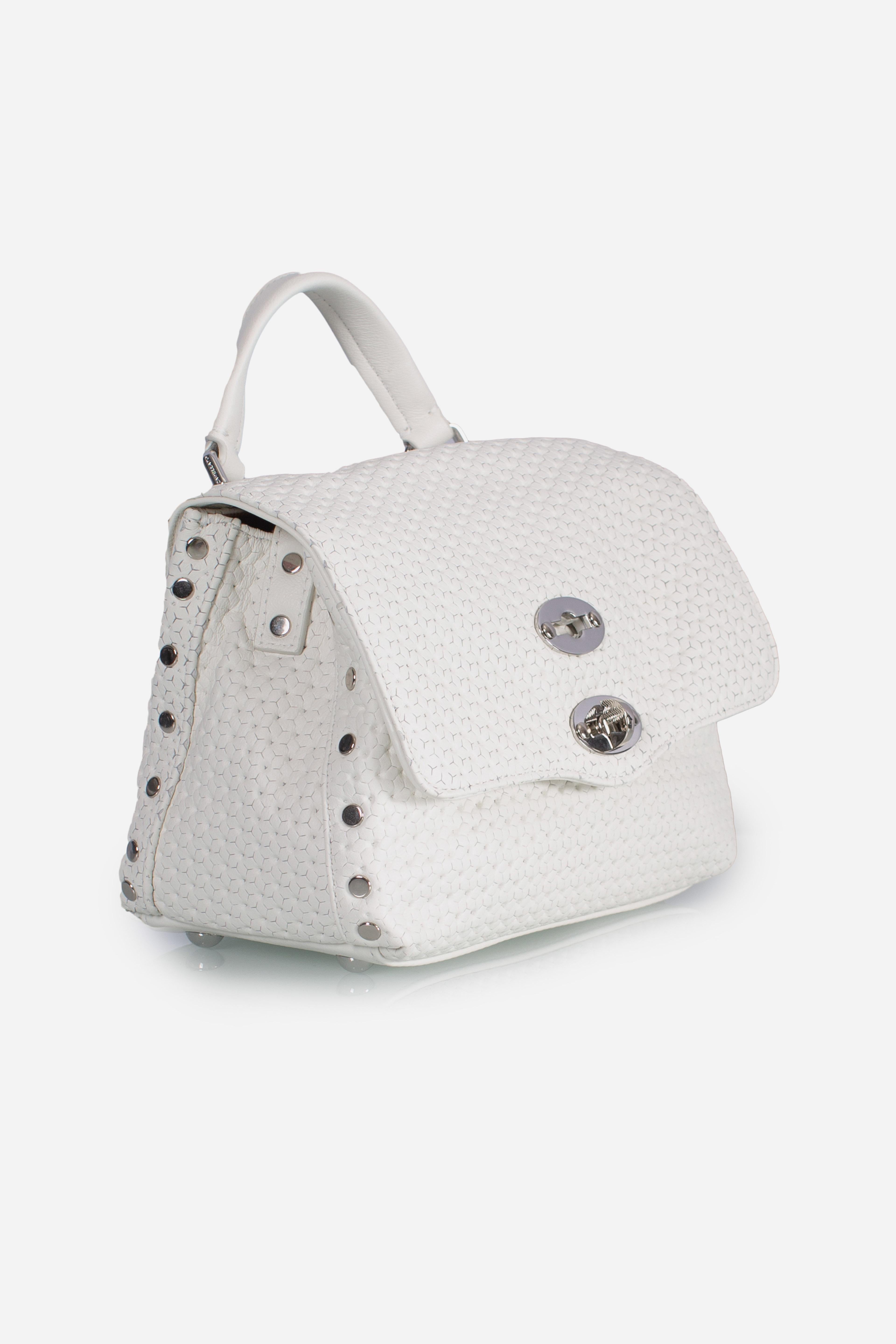 Borsa Postina Baby effetto intrecciato white cima 0680102190000BZ1170 ZANELLATO