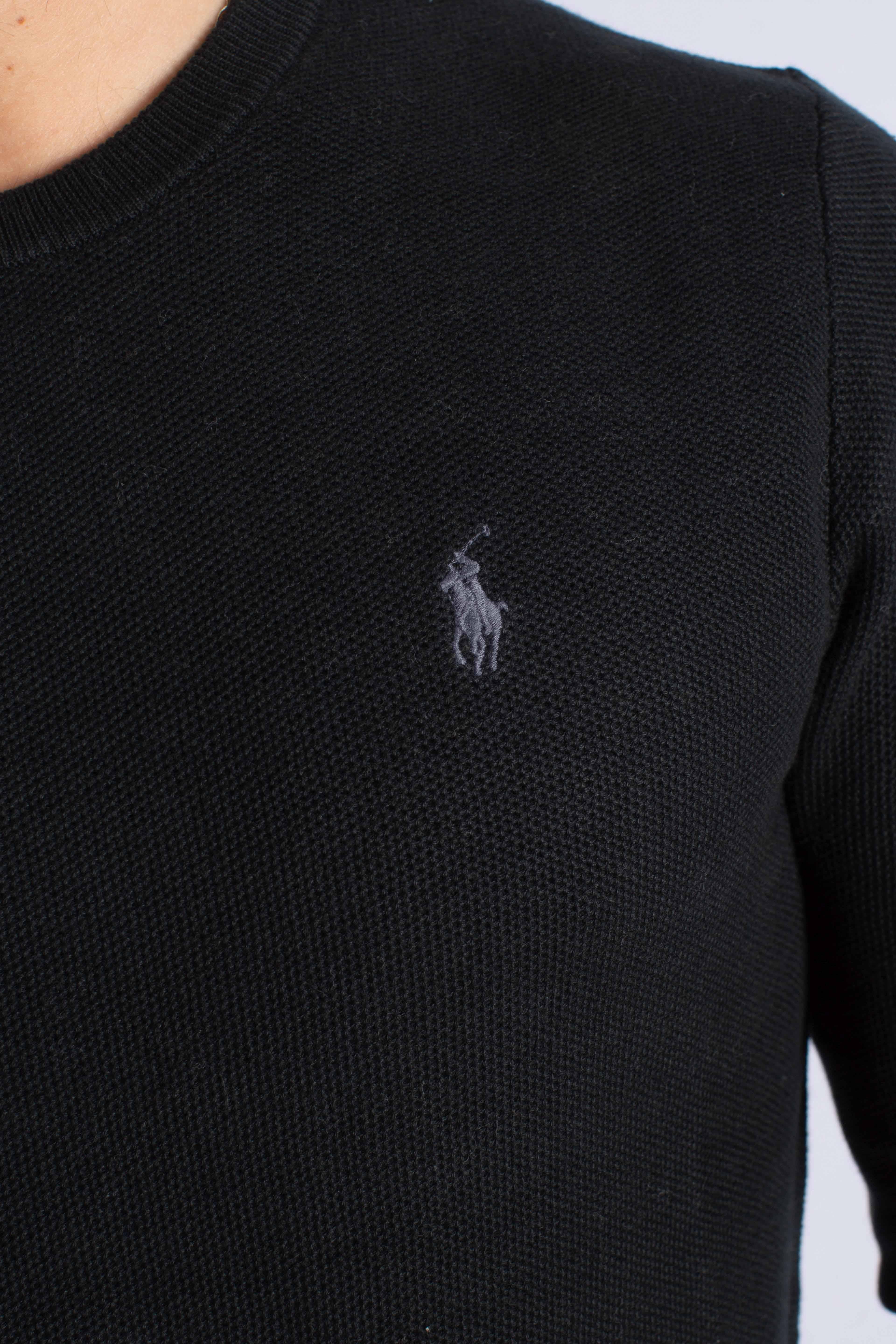 Maglia a girocollo effetto texture black 710918163508 POLO RALPH LAUREN