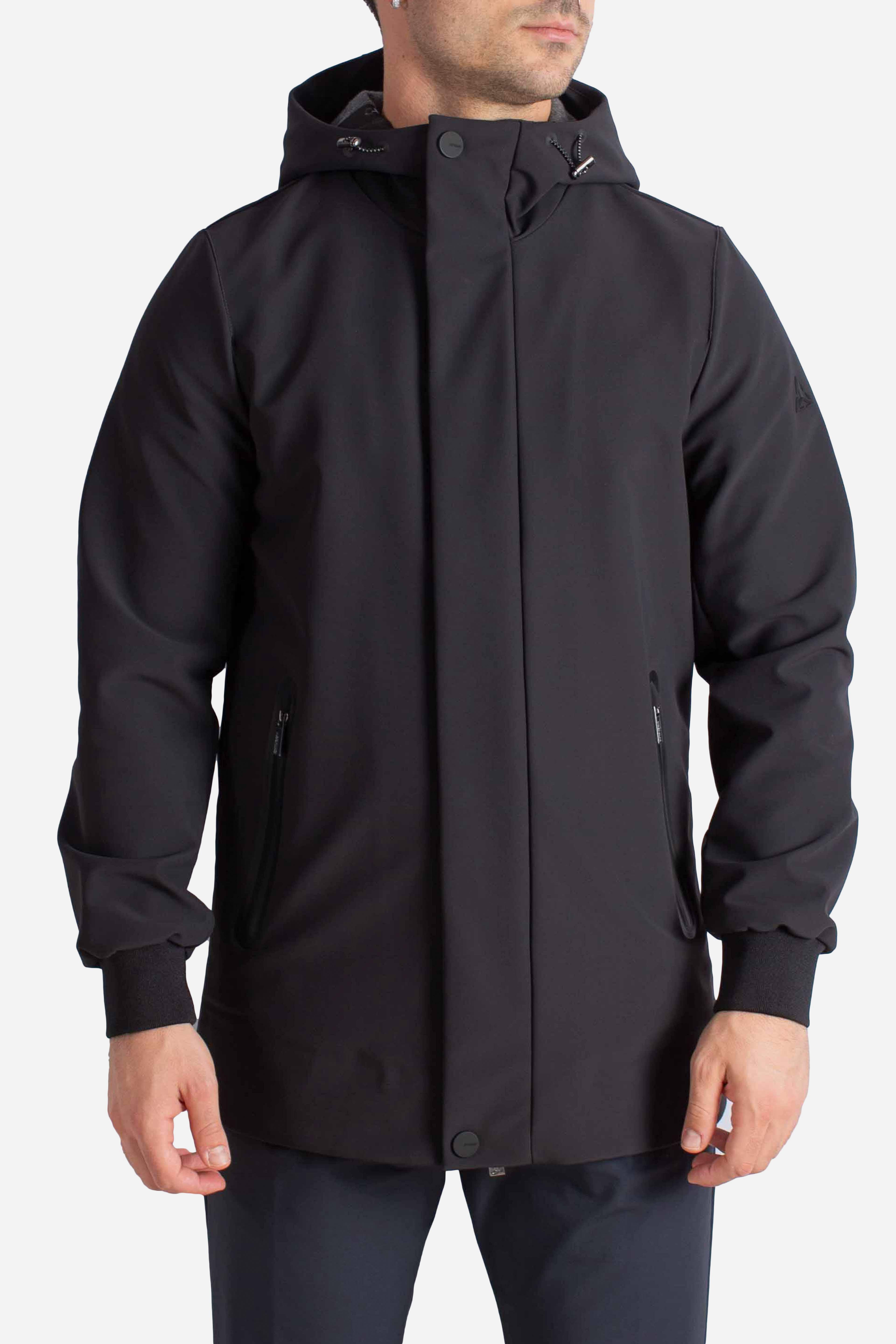 Giubbotto nero Softshell con Cappuccio HE9440013NERO HESKIMO