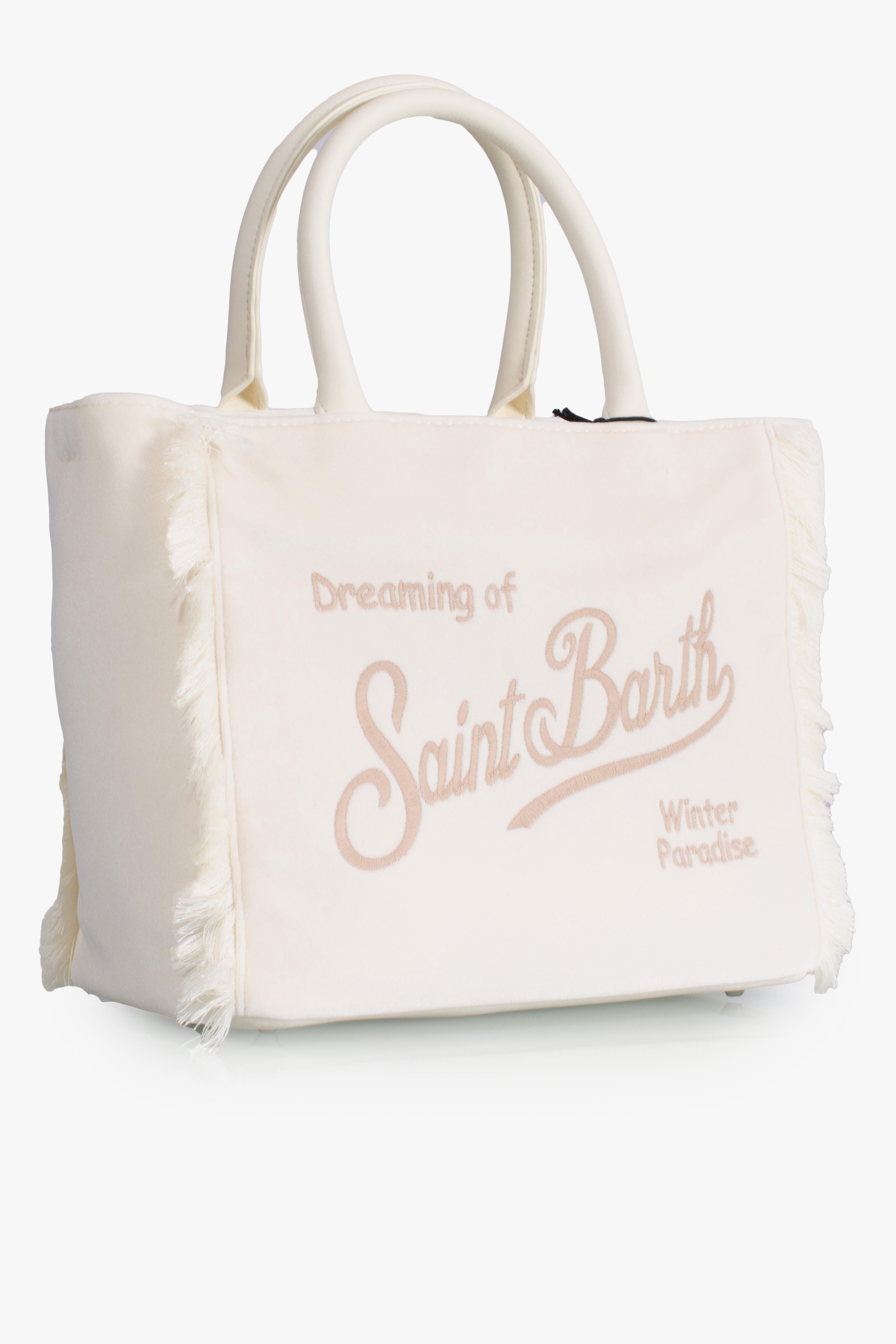 Borsa Colette velvet Dreaming of Saint Barth Winter Paradise white COL003801320I MC2 SAINT BARTH