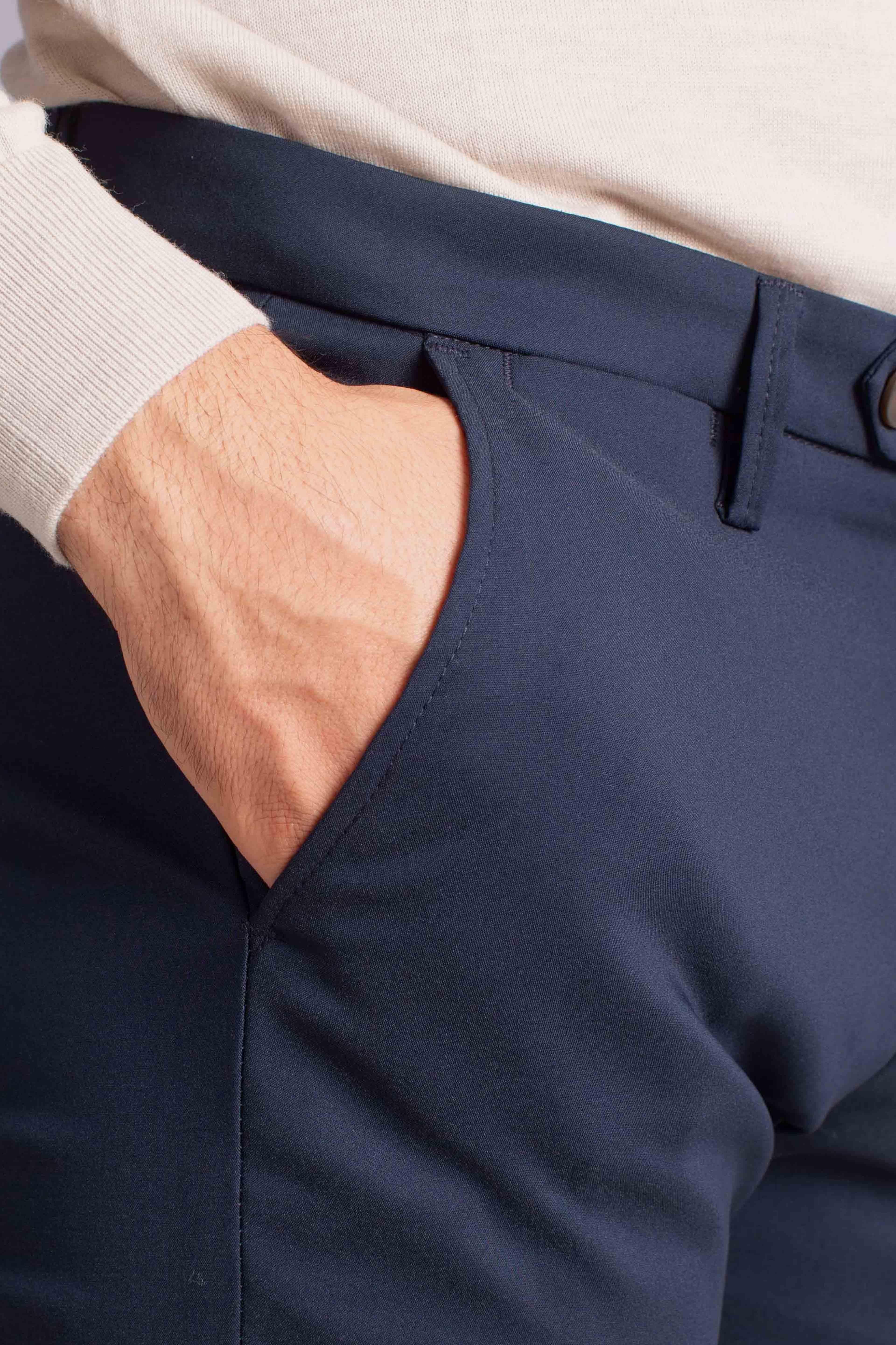 Pantalone in tessuto tecnico blue NAPOLI126033100 ERNYS