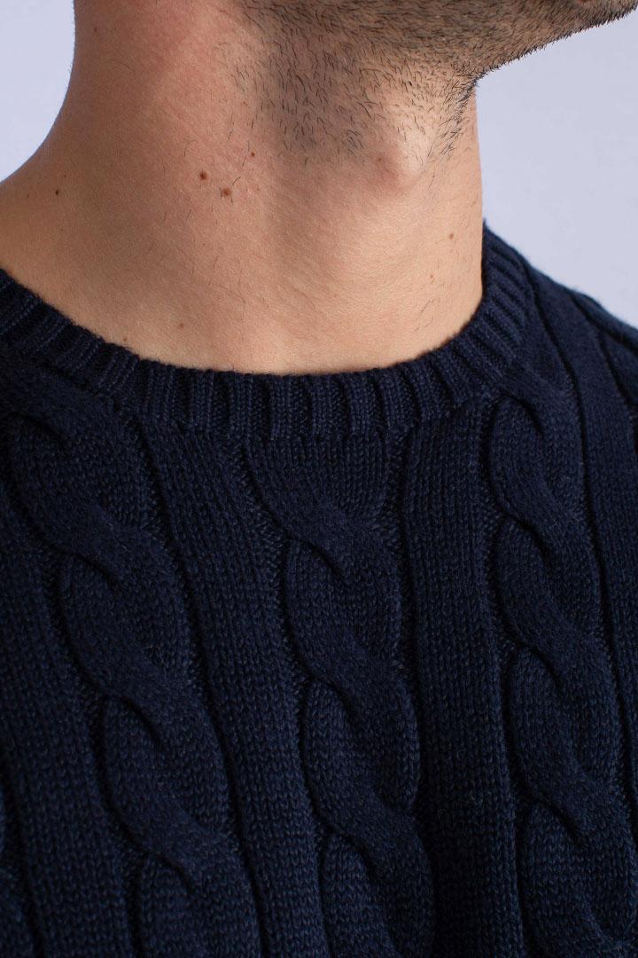 MAGLIONE IN COTONE A TRECCE blue 710775885001 POLO RALPH LAUREN