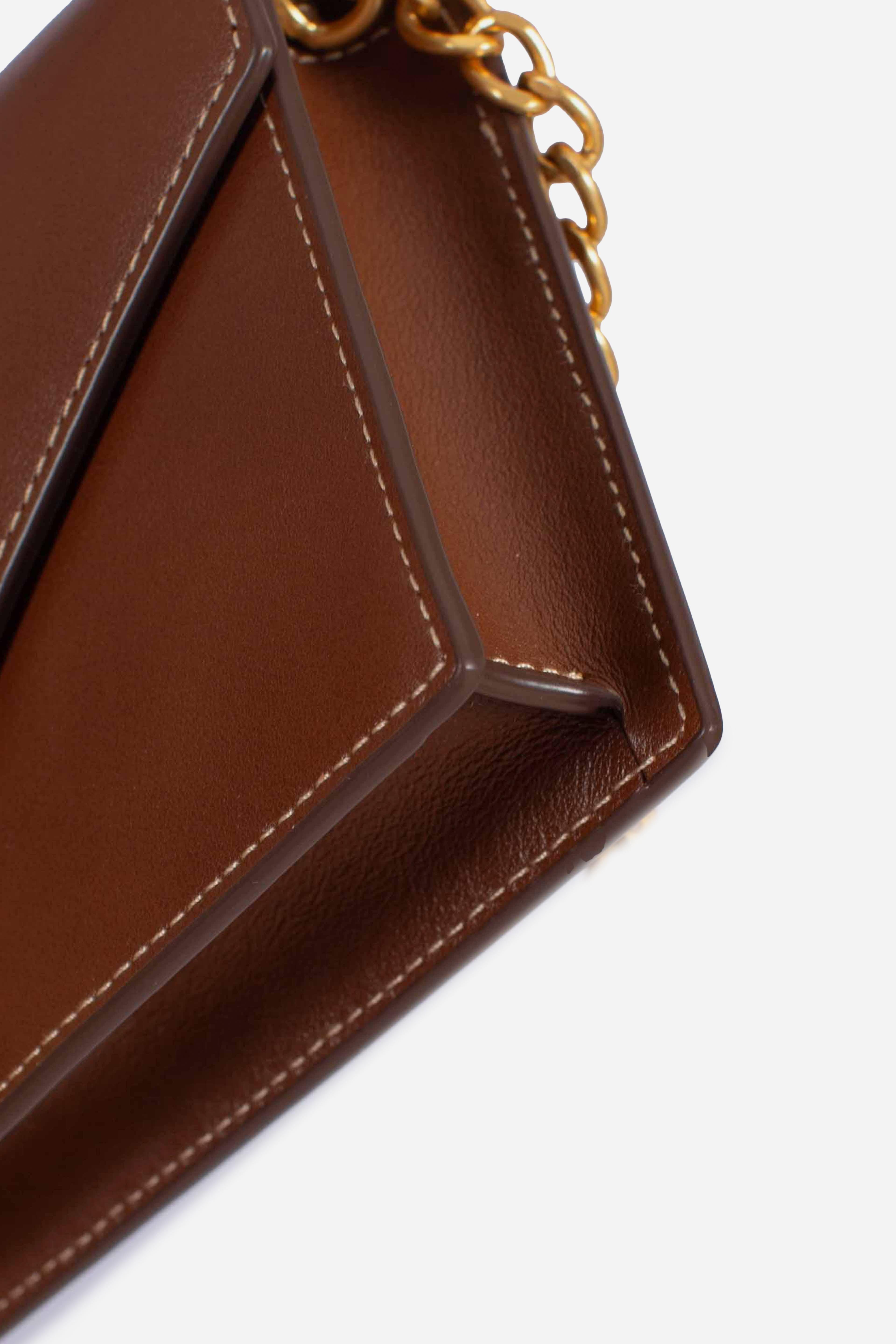 Borsa portafoglio Polo ID pelle e catena brown 427961946003 POLO RALPH LAUREN