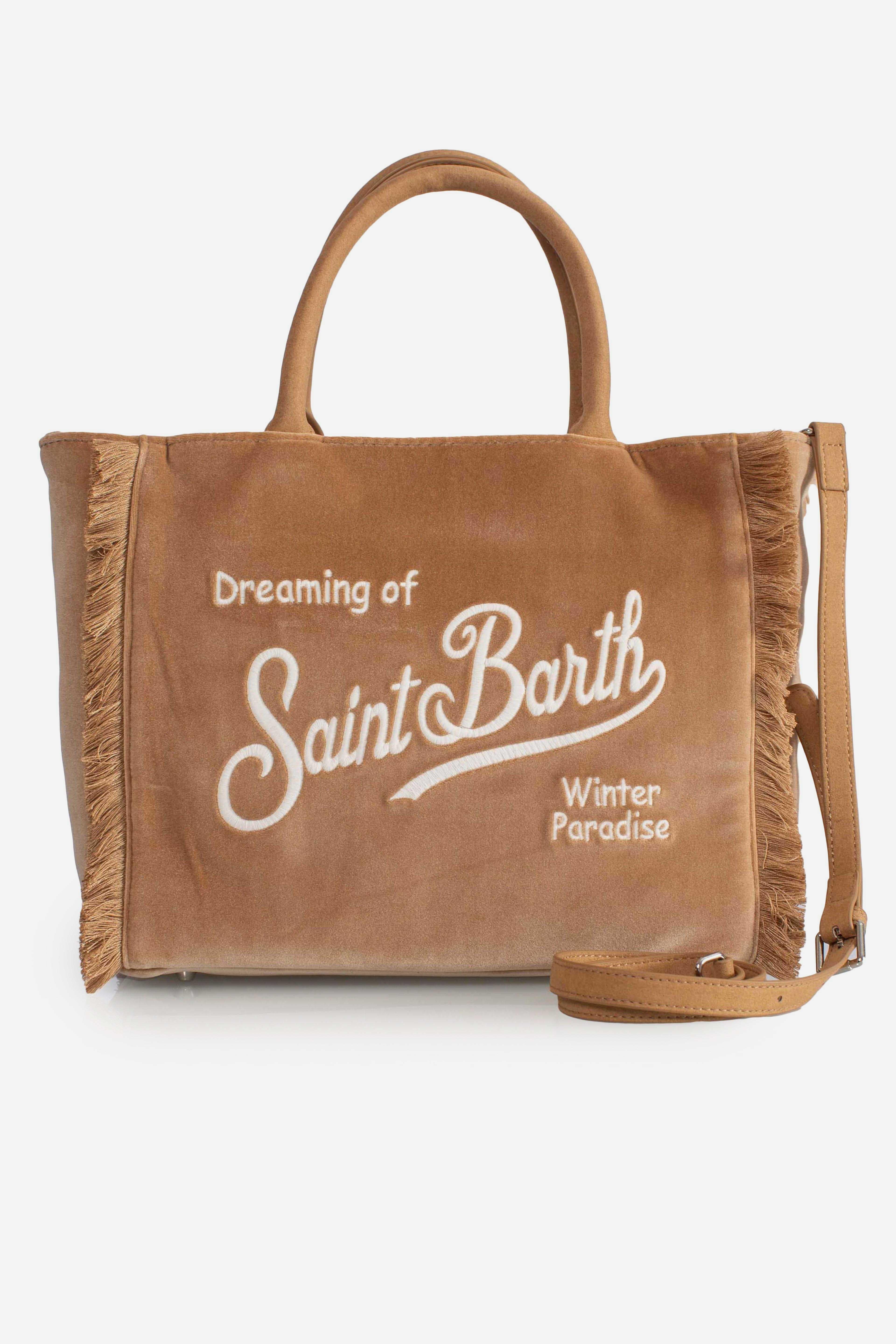 Borsa Colette velvet Dreaming of Saint Barth Winter Paradise beige COL003800296I MC2 SAINT BARTH