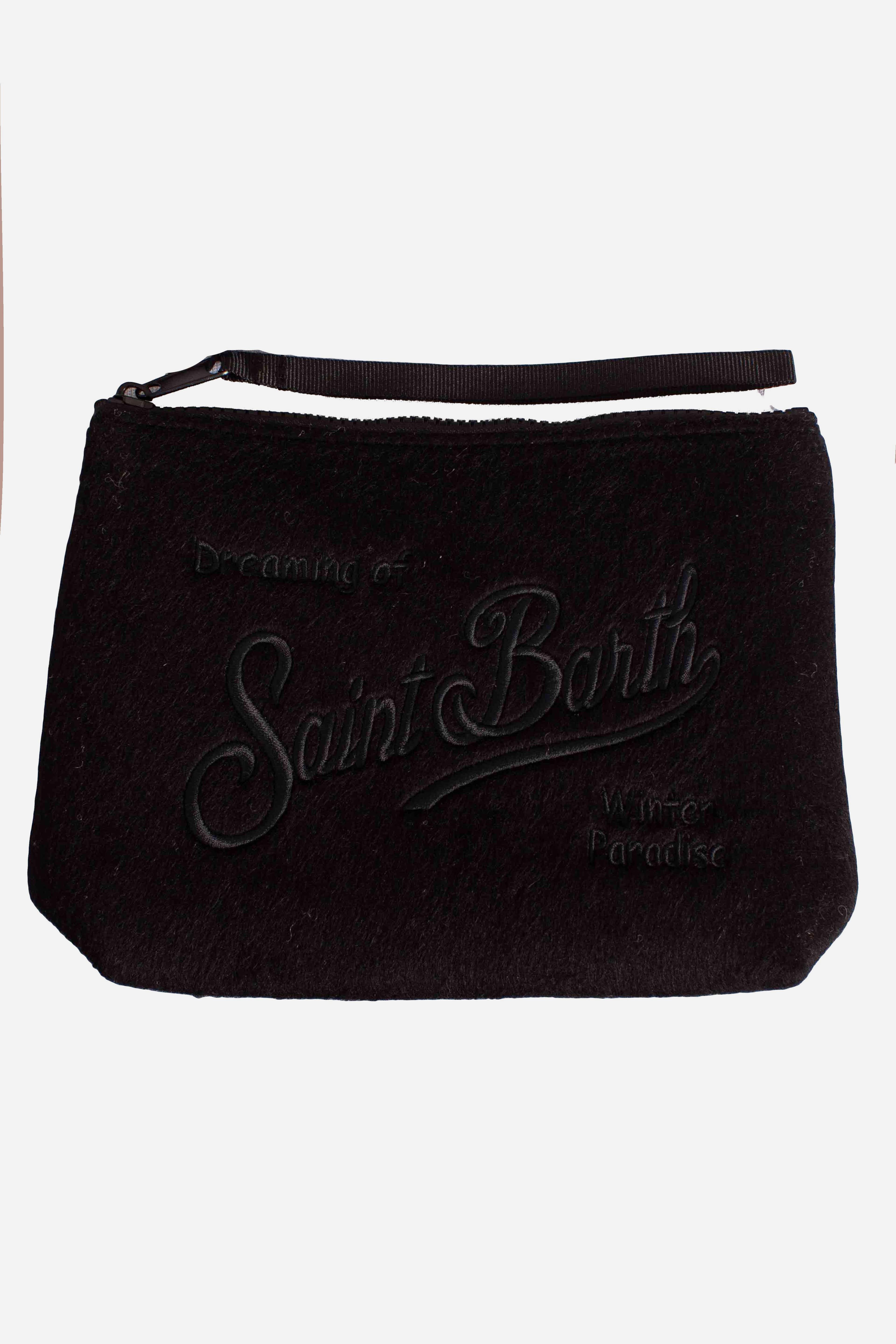 Pochette Aline in effetto velluto black - "Dreaming of Saint Barth Winter Paradise" ALI002800207I MC2 SAINT BARTH
