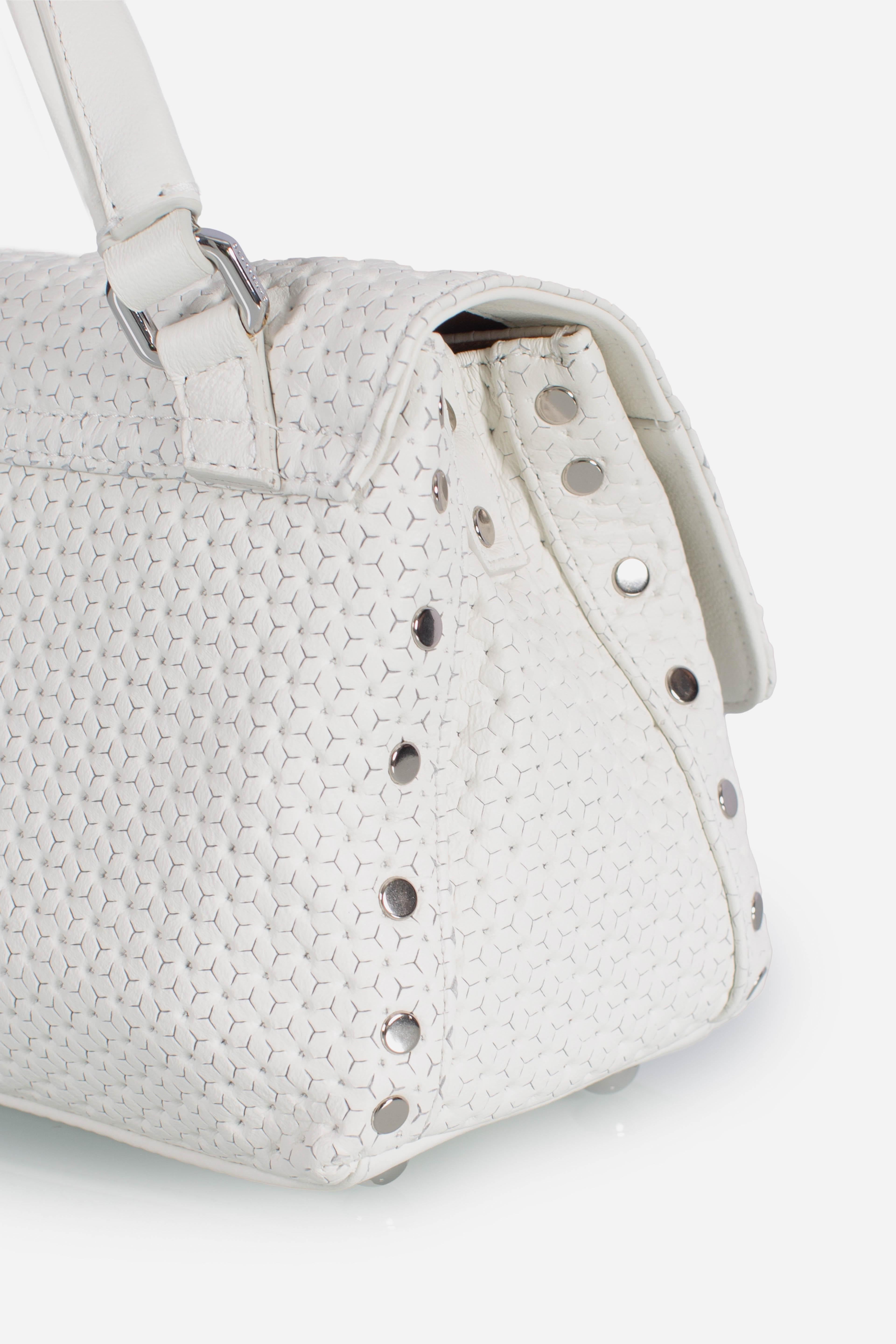 Borsa Postina Baby effetto intrecciato white cima 0680102190000BZ1170 ZANELLATO