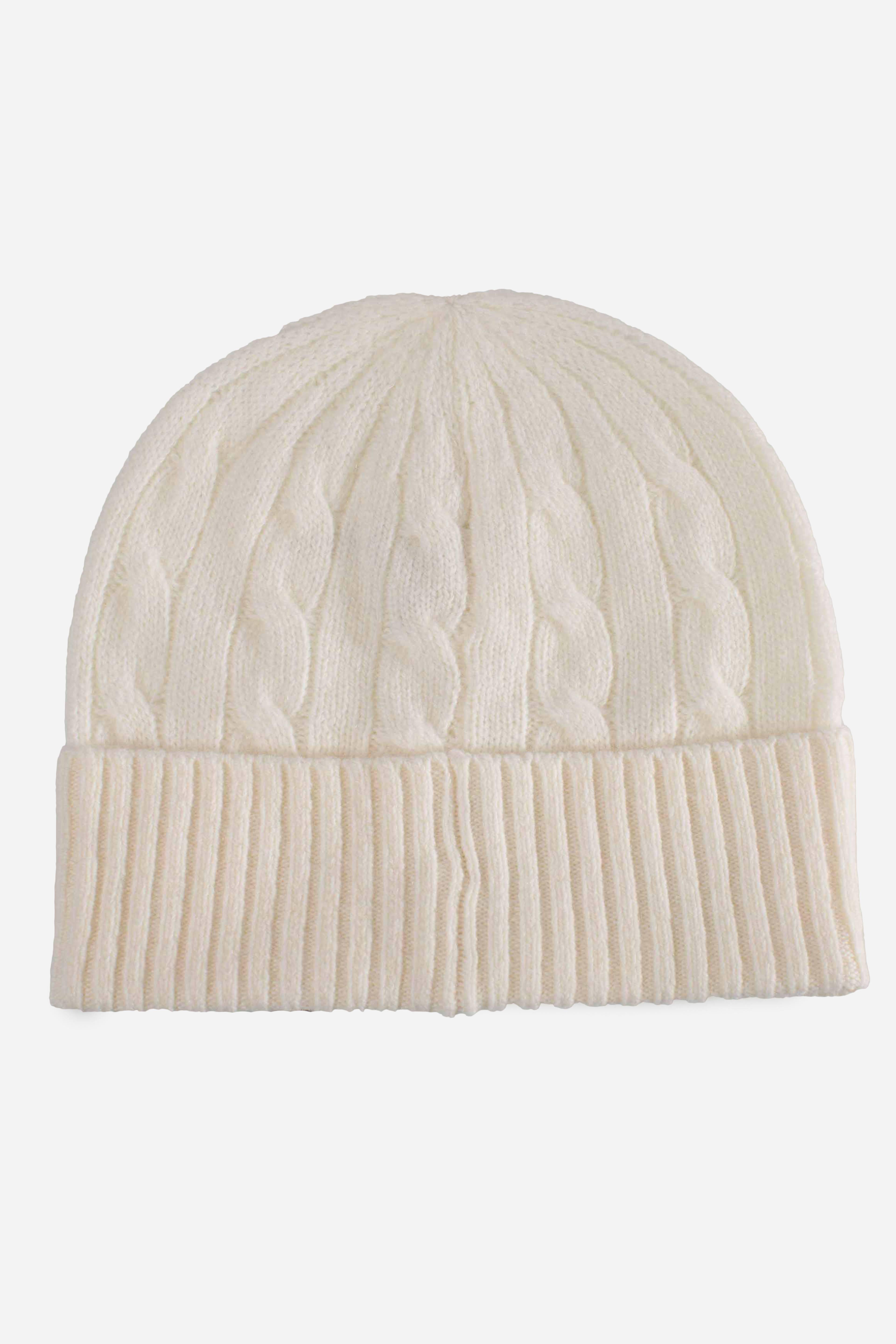 Berretto in lana e cashmere a trecce white 455981442003 POLO RALPH LAUREN
