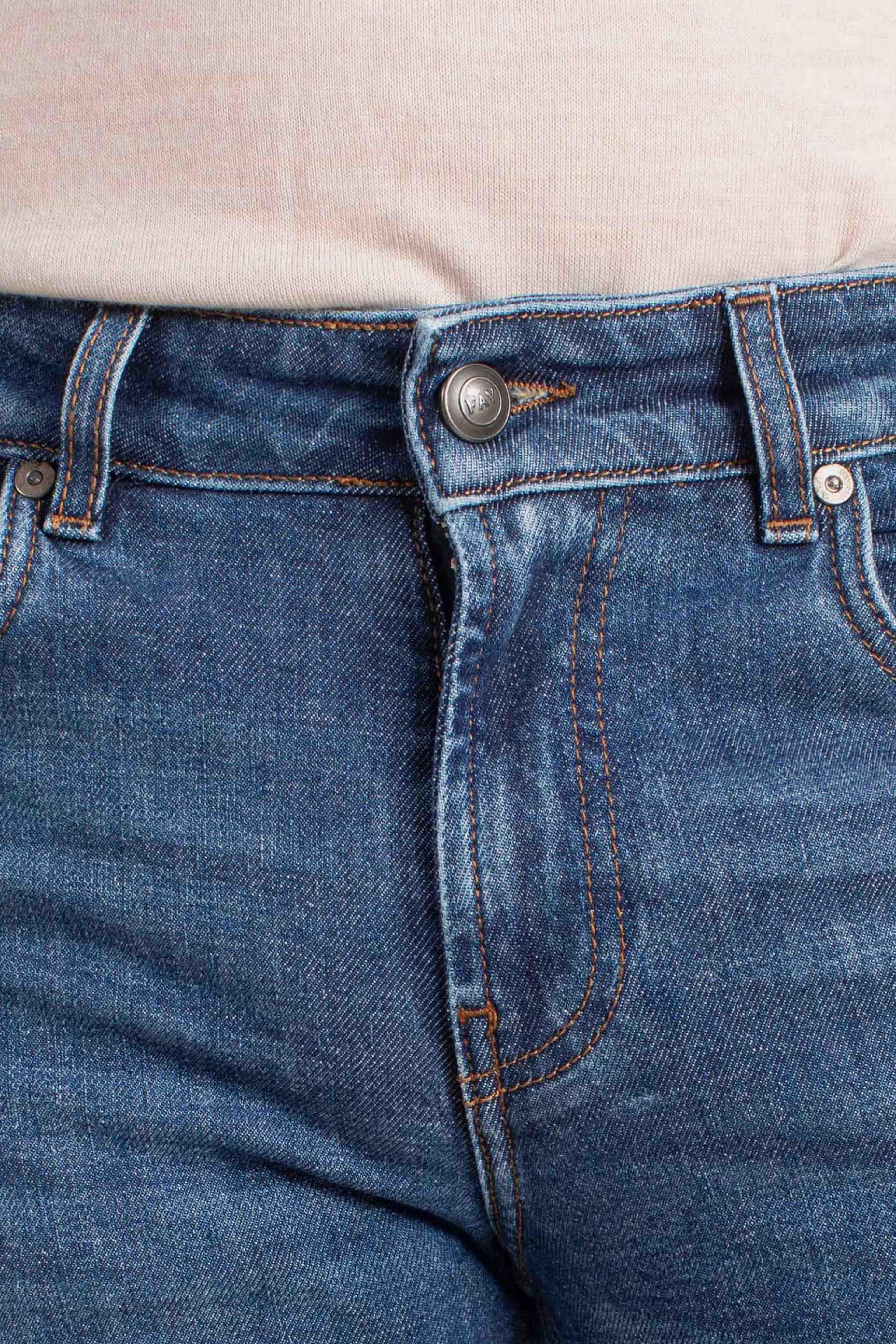 Jeans 5 Tasche in Denim Stretch blu NTM8251196LUORU607 FAY